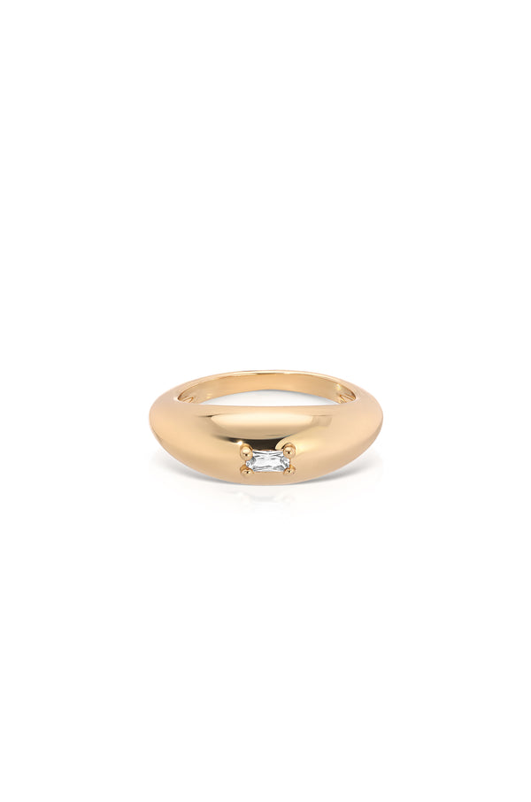 Oval Dome Baguette Ring