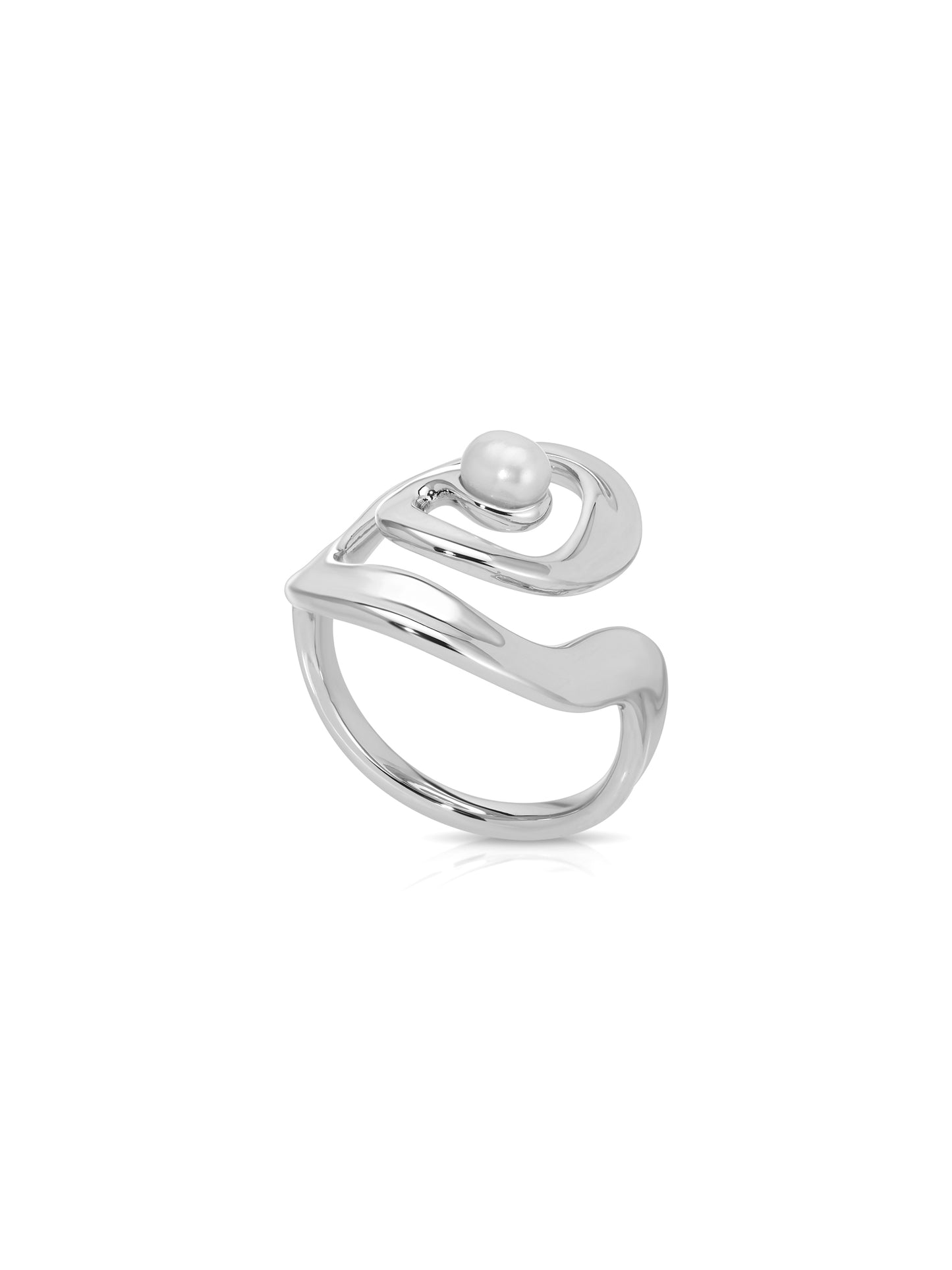 Aura Swirl Ring Silver Plated