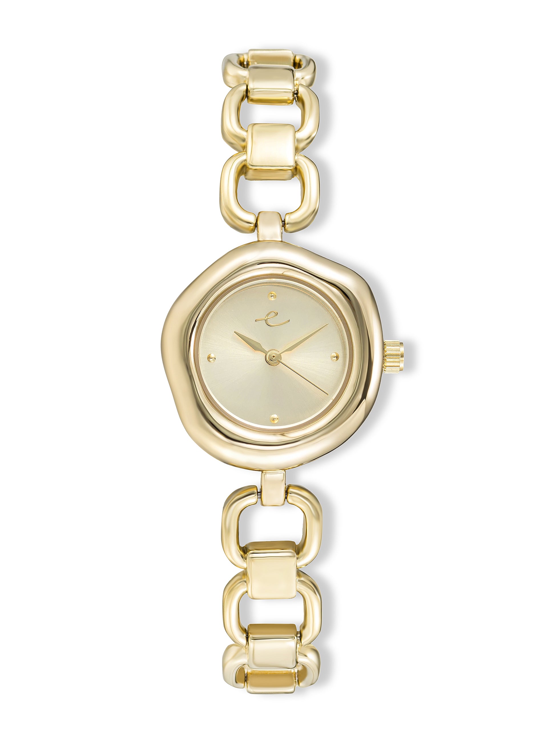 Open Circle Bracelet Watch in Gold