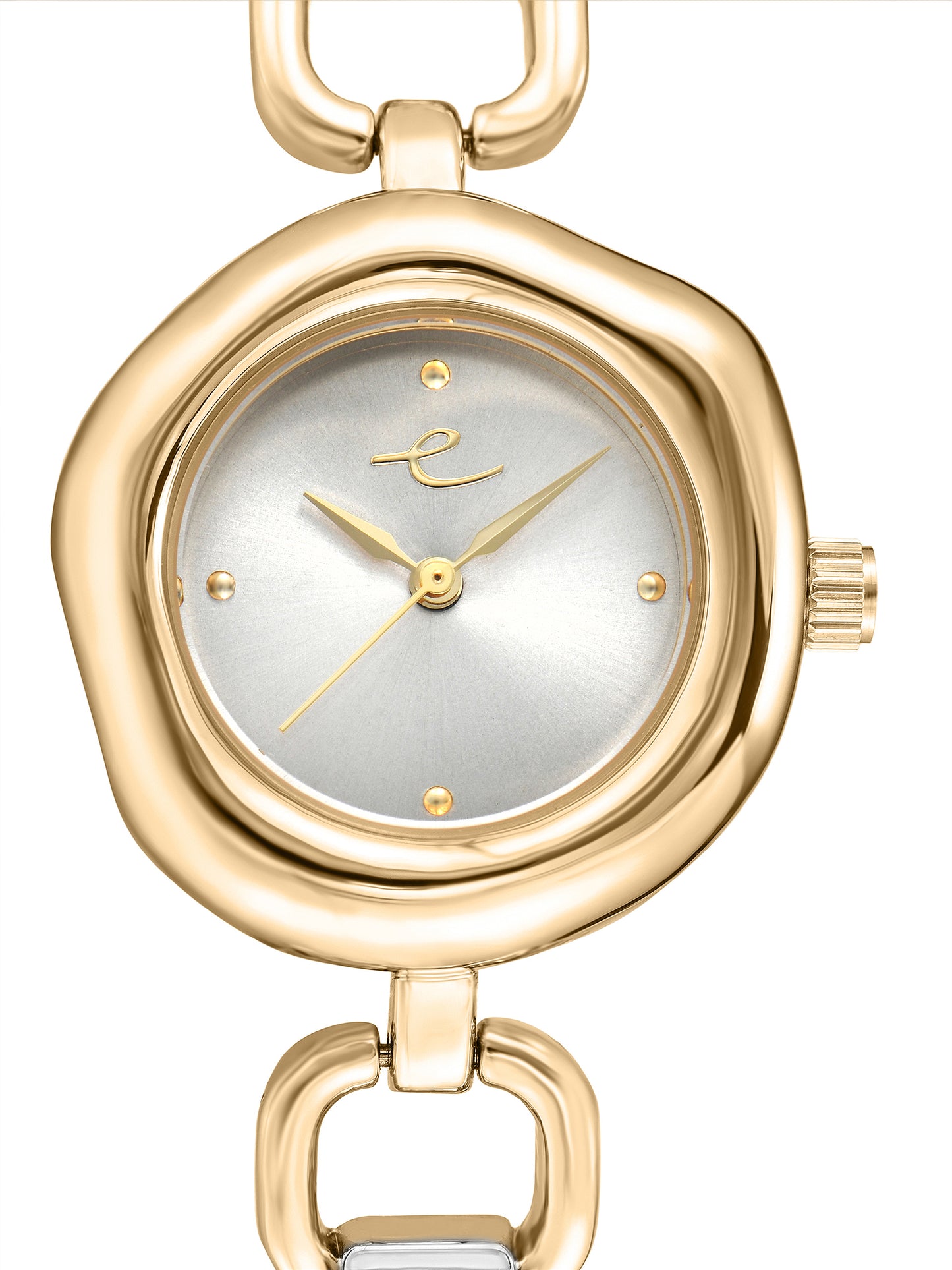 Open Circle Bracelet Watch in Mixed Metal