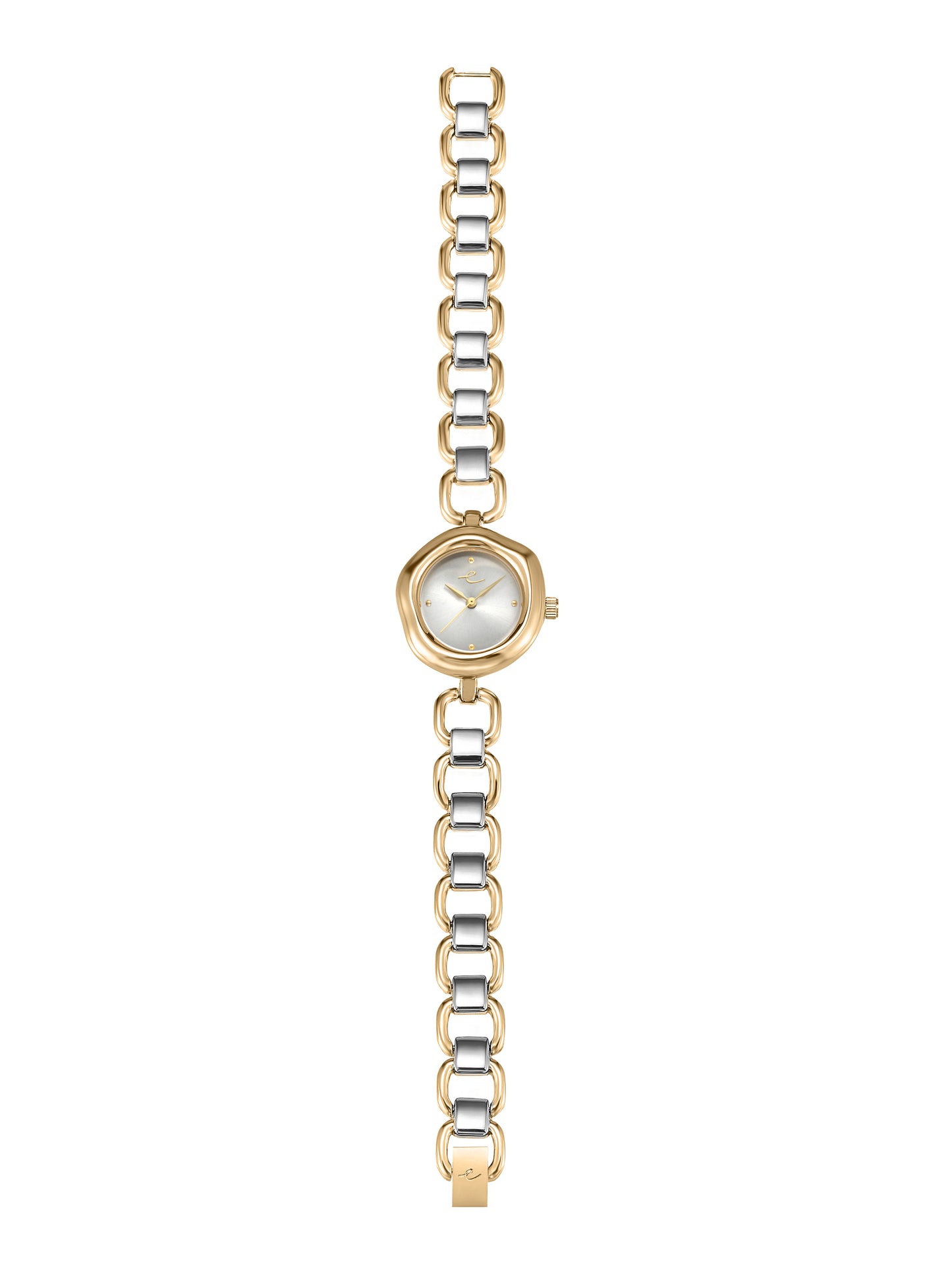 Open Circle Bracelet Watch in Mixed Metal