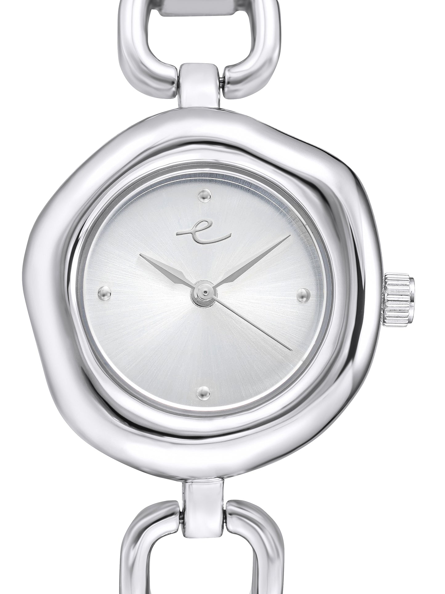 Open Circle Bracelet Watch in Silver