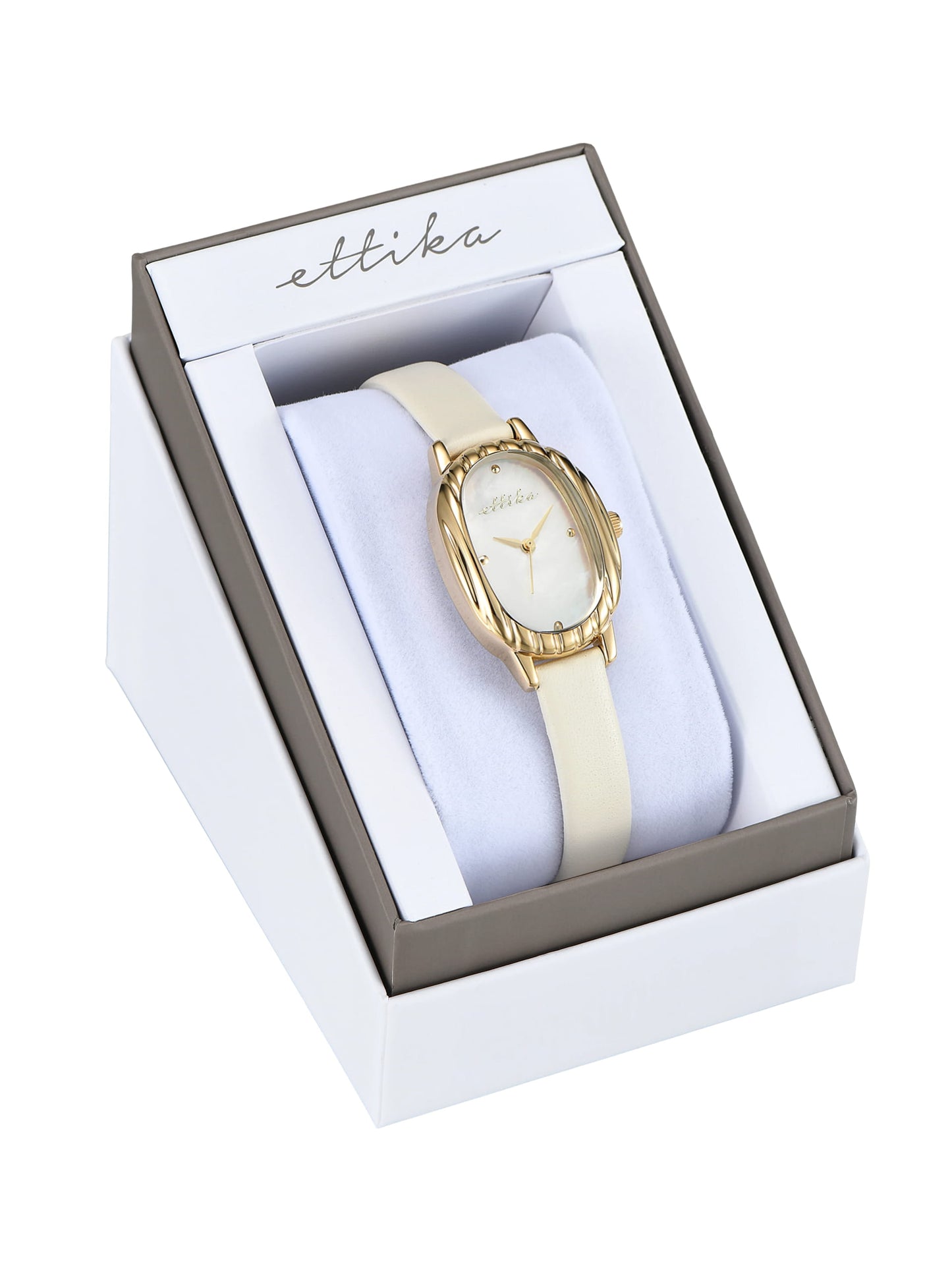 Timeless Texture Bone Leather Watch with 24K Gold Plating 7