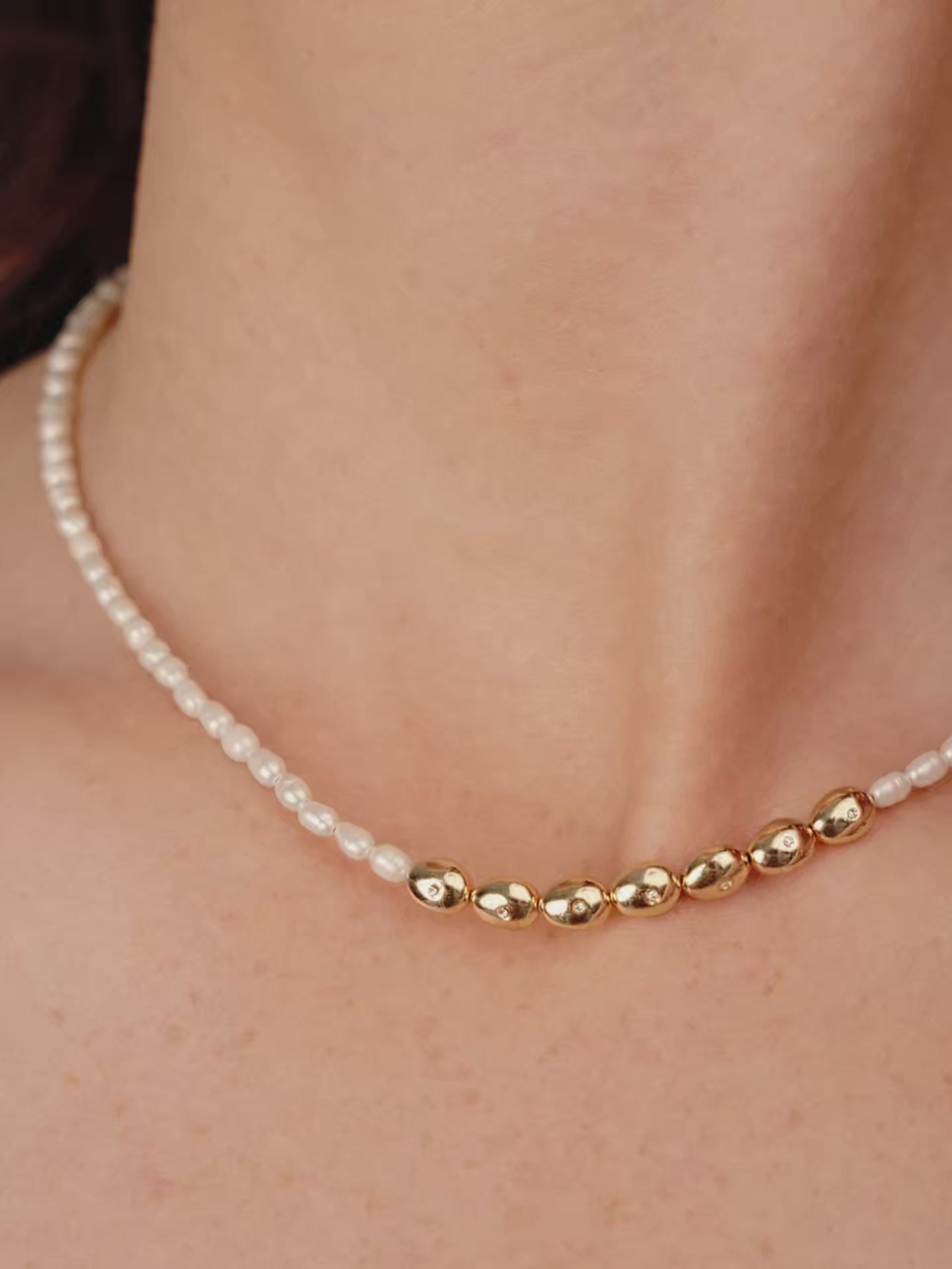 Freshwater Pearl Polished Pebble Necklace video