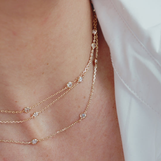 Perfect Crystal Dotted Layered Necklace in video