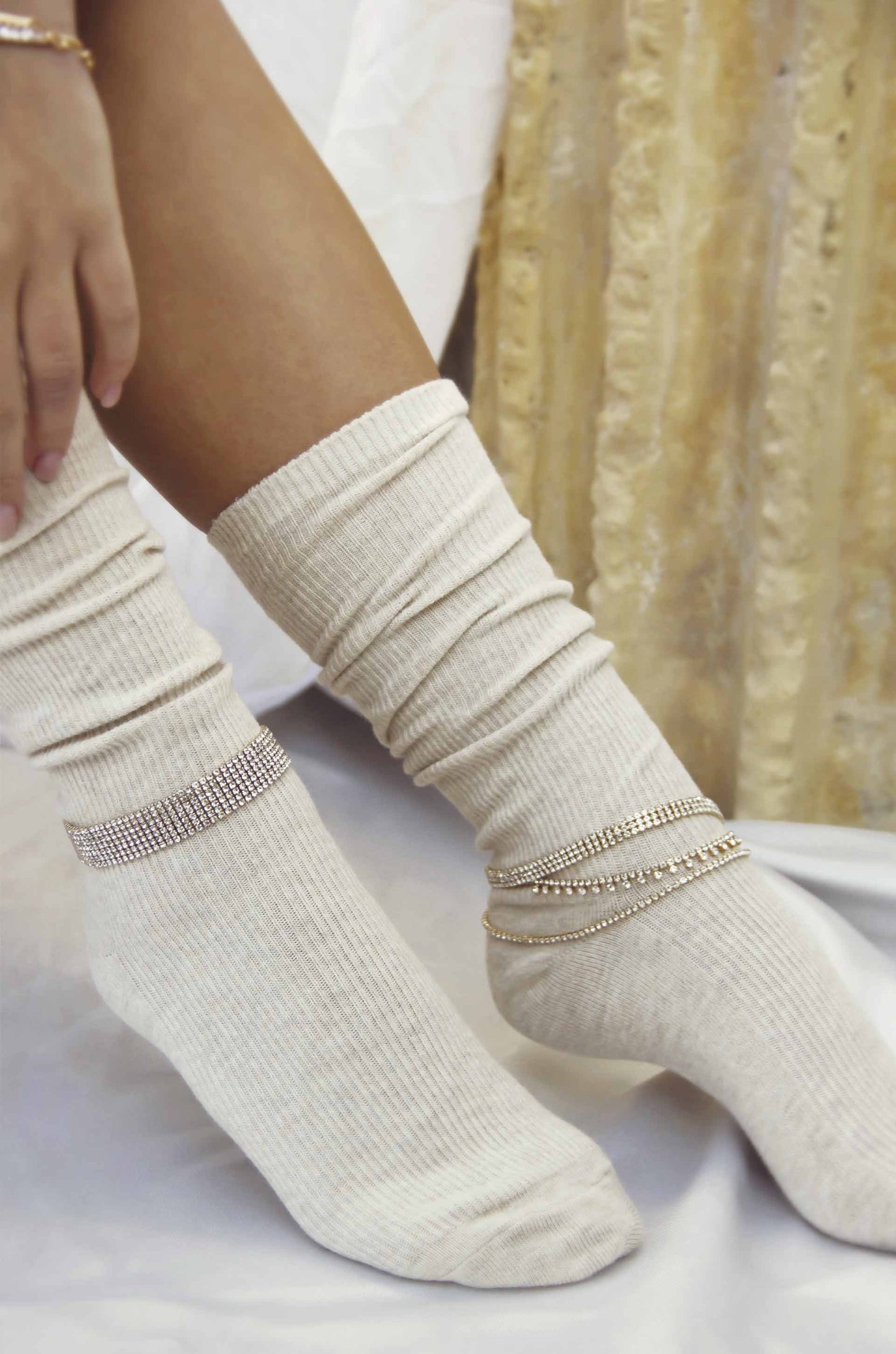 Tinsel Town Anklet on model 2