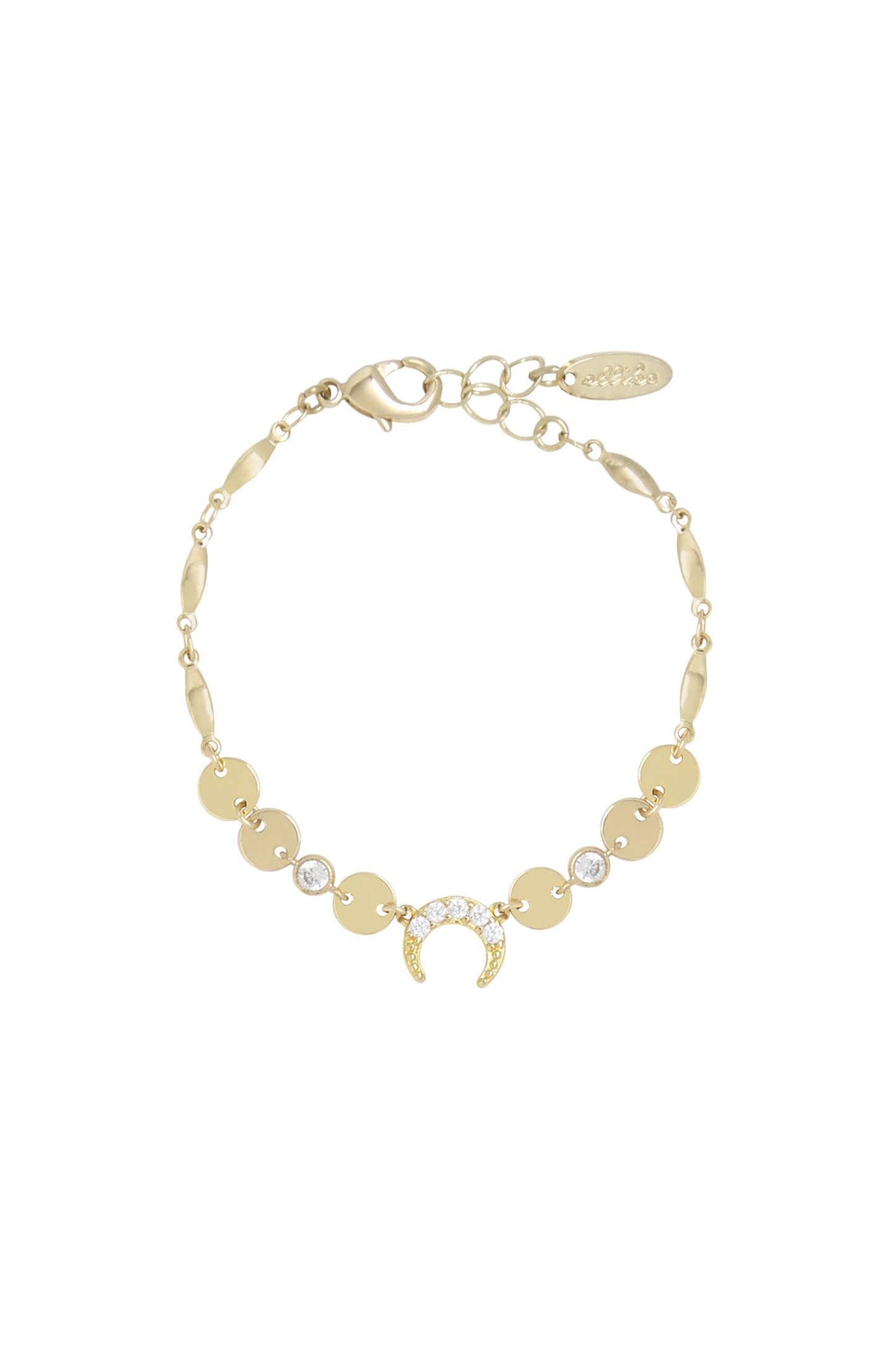 Luck on your Side 18k Gold Plated Crystal Bracelet on white background