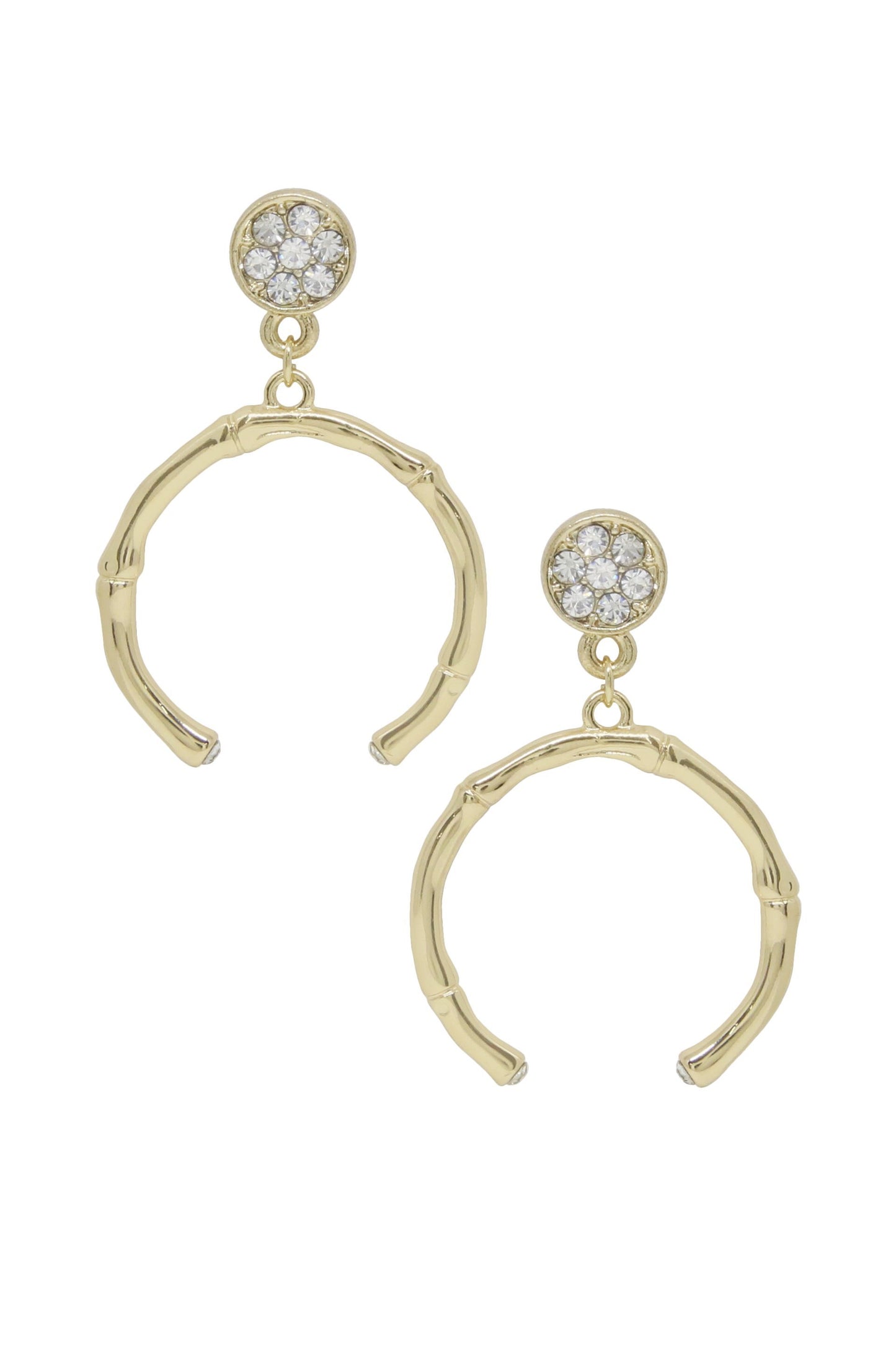 Crystal Monarch 18k Gold Plated Earrings on white background