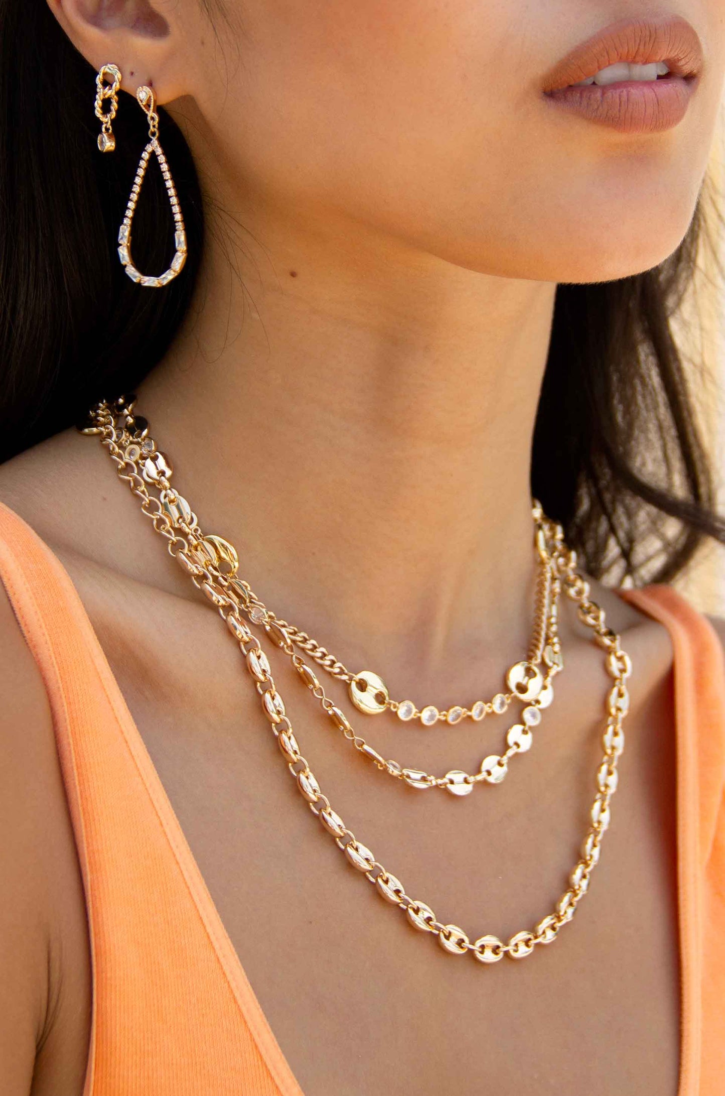 Angels City Drop Crystal Earrings model