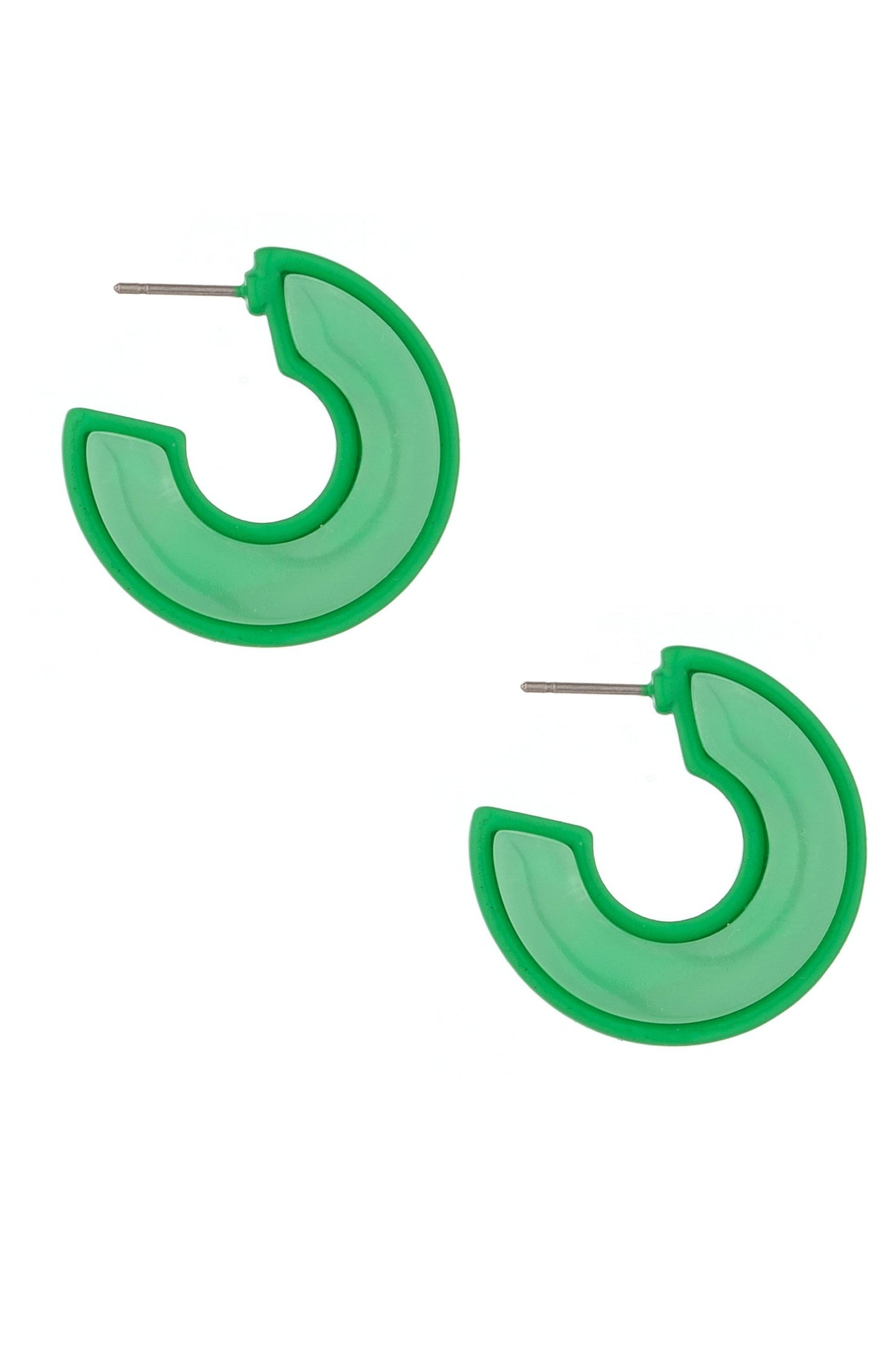 Green Daydreamin' 18k Gold Plated Hoop Earrings on white