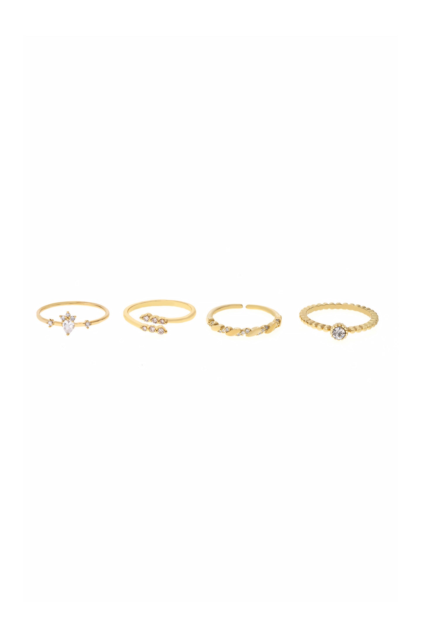 Keep It Simple 18k Gold Plated Ring Set on white