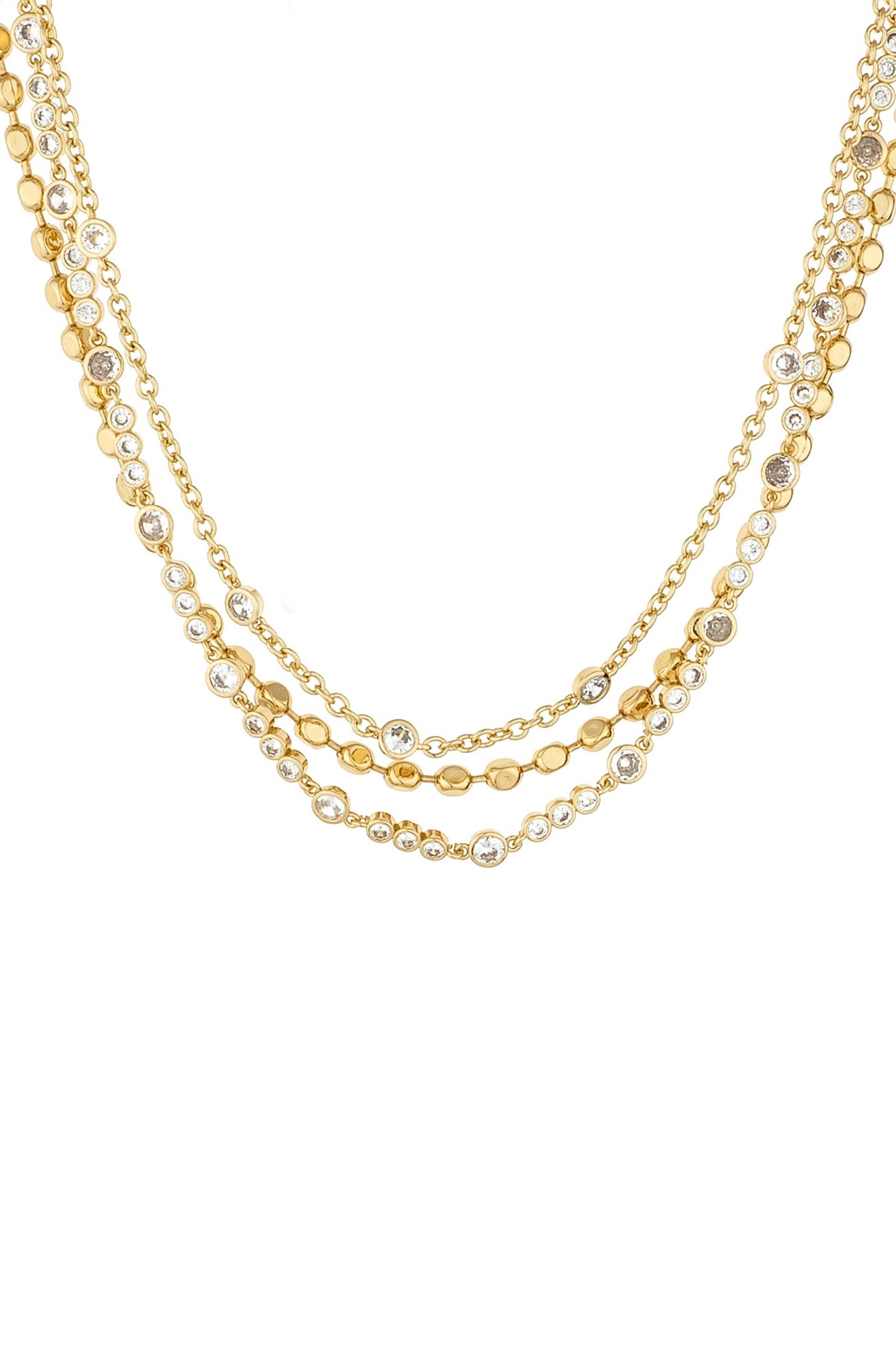 Main Character 18k Gold Plated Layered Necklace Set on white