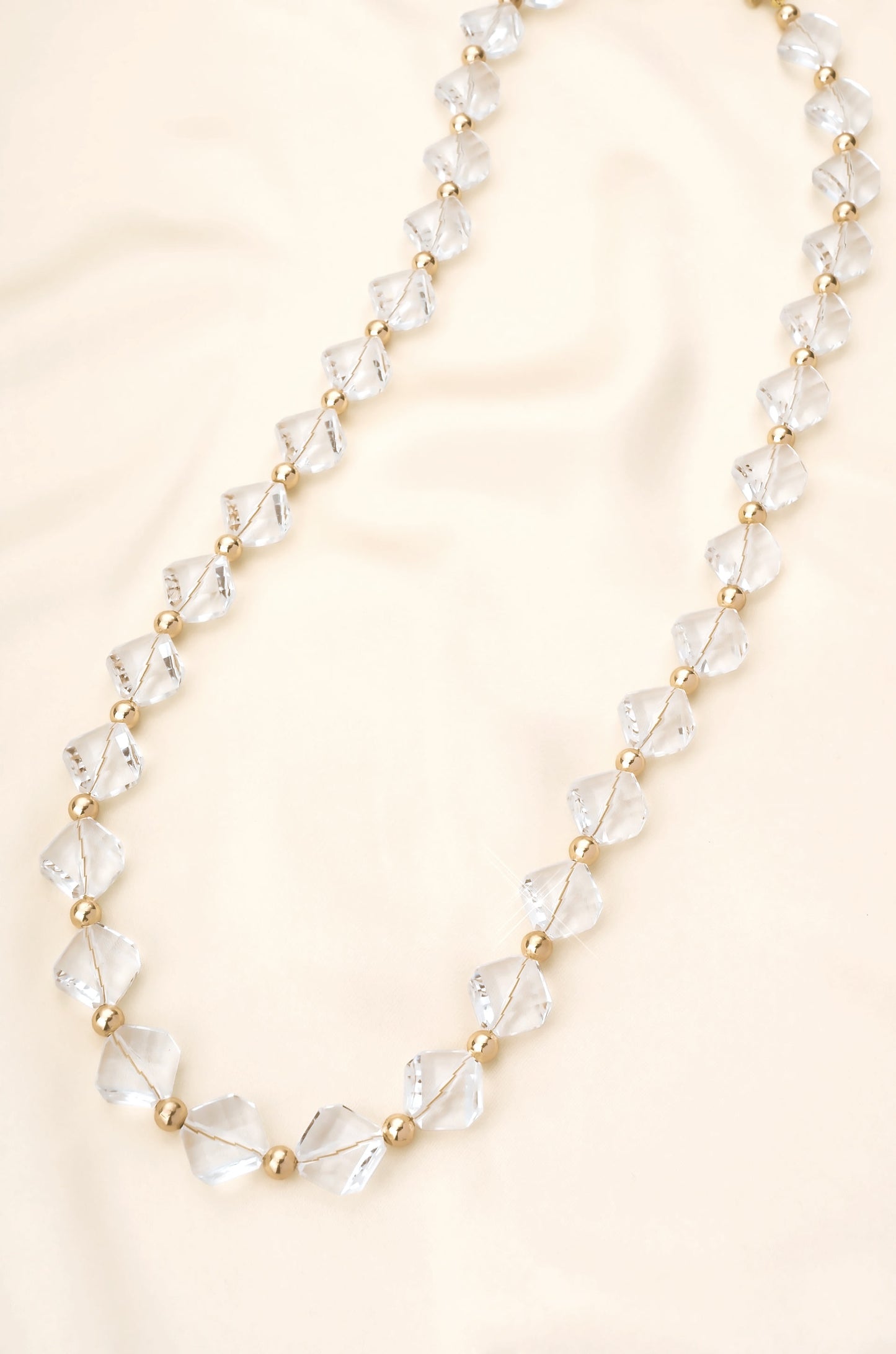 Clear Acrylic Diamond Shape Beaded Belt on slate