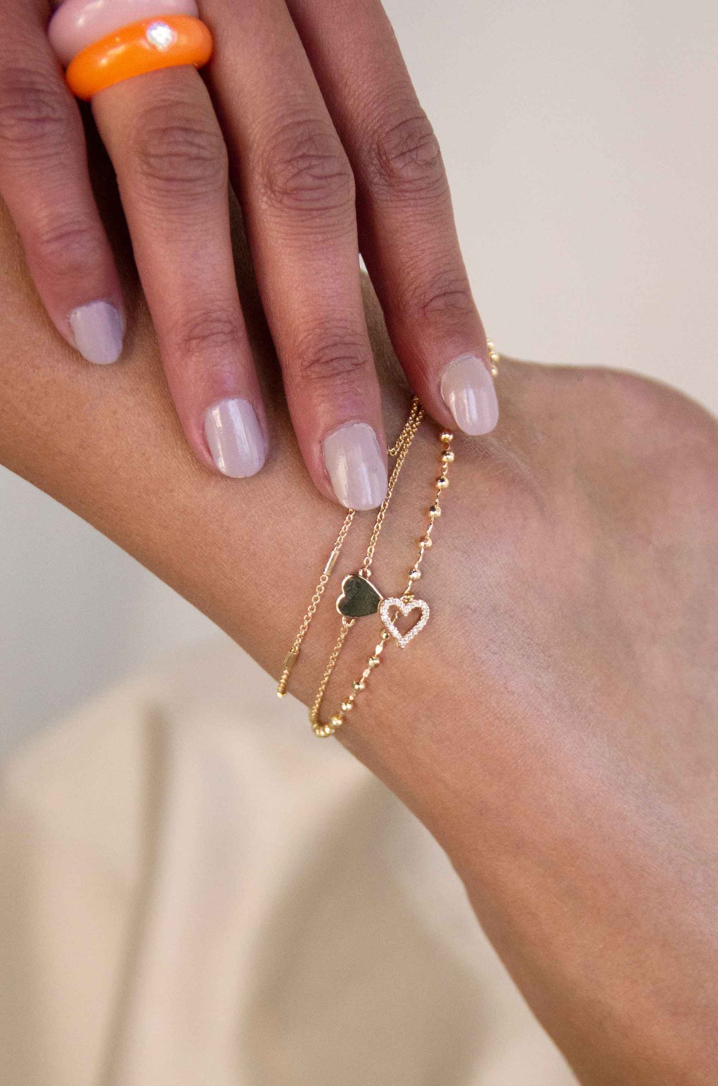 Hearts on Fire 18k Gold Plated Anklet Set on a model