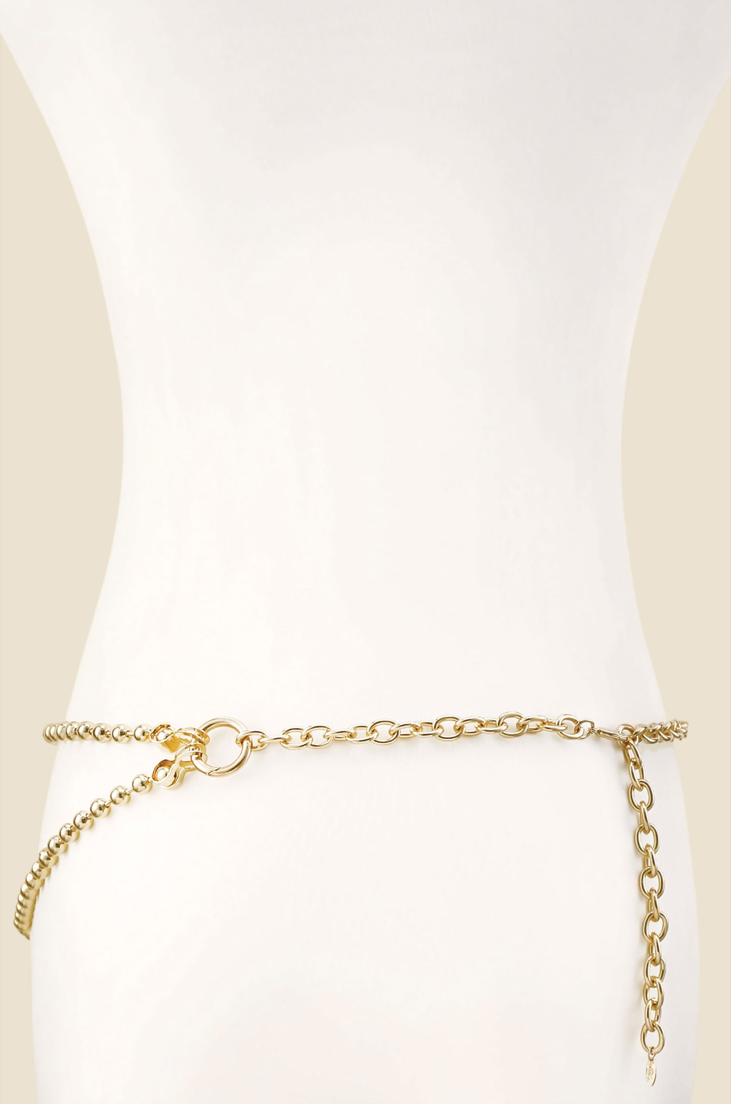 Double Ball Chain Gold Belt back