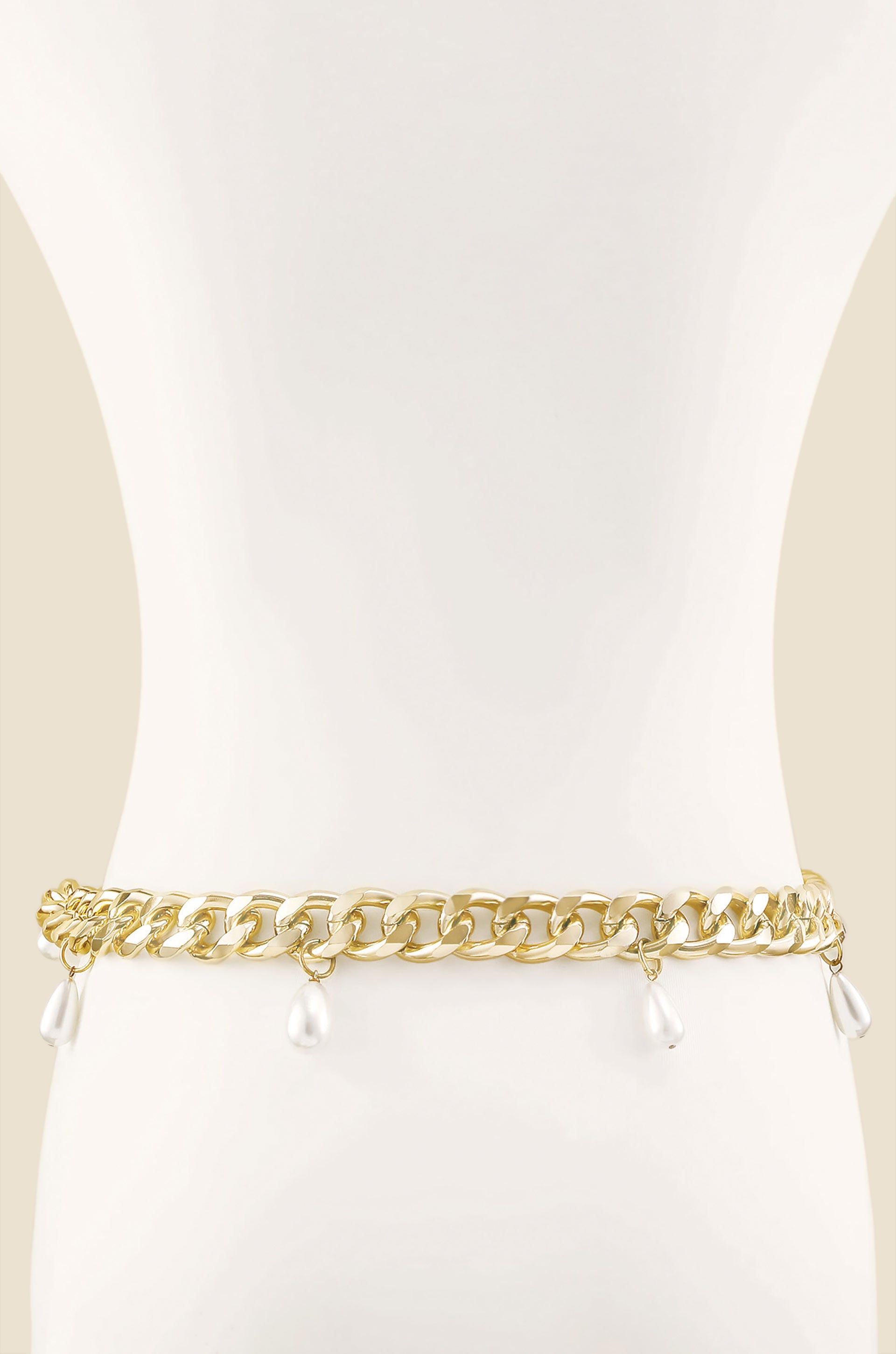 Pearl Dotted Chain Link Belt in Gold – Ettika