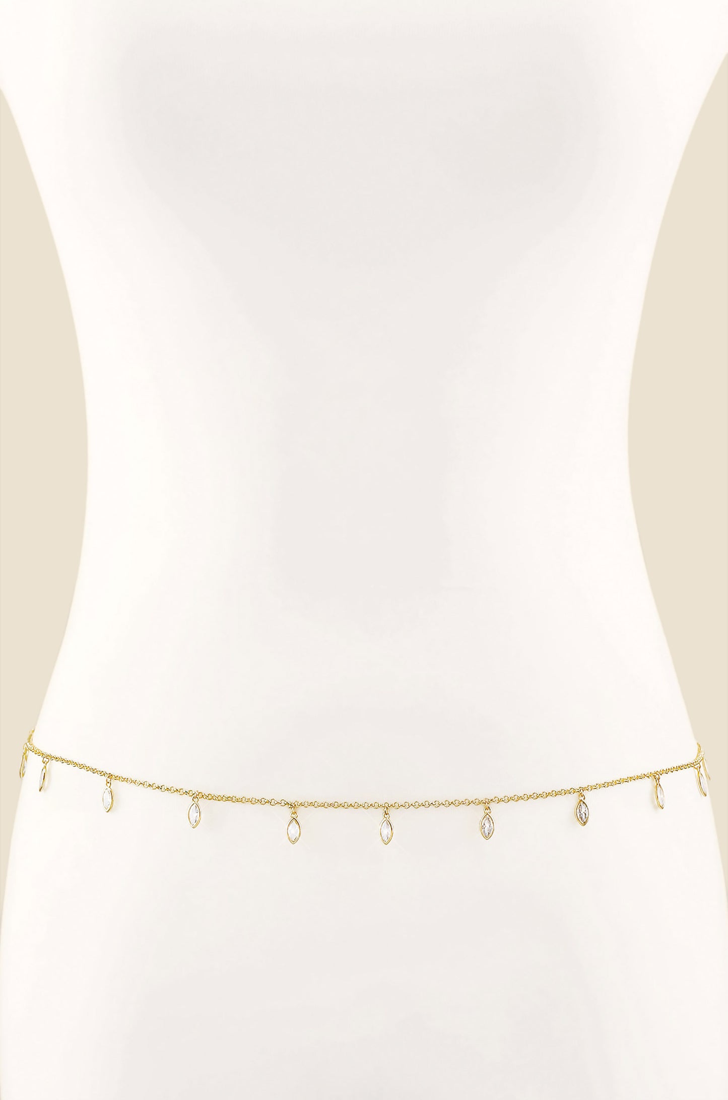 Crystal Droplet Thin Cha Body Chain front