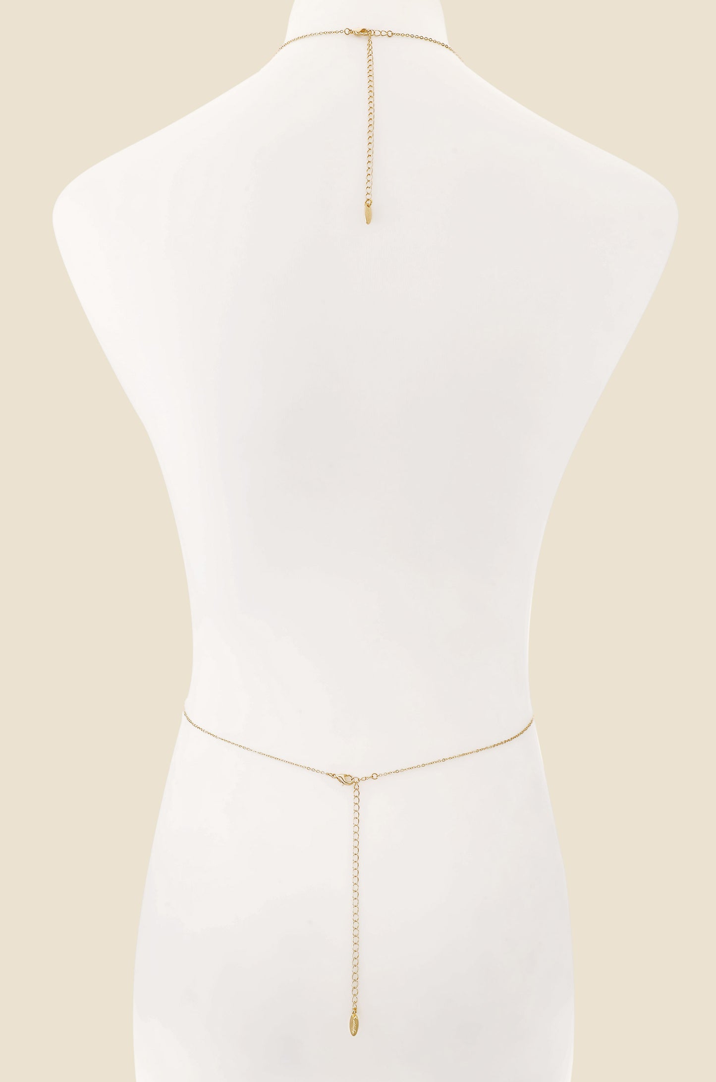 Crystal Fringe Body Chain in Gold back