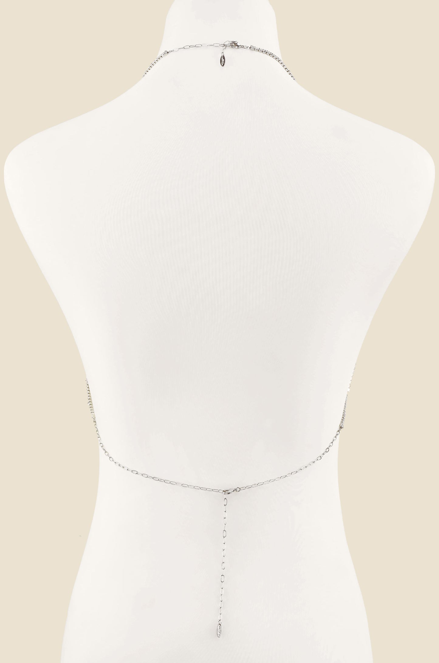 Cancun Calling Rhodium and Crystal Body Chain back