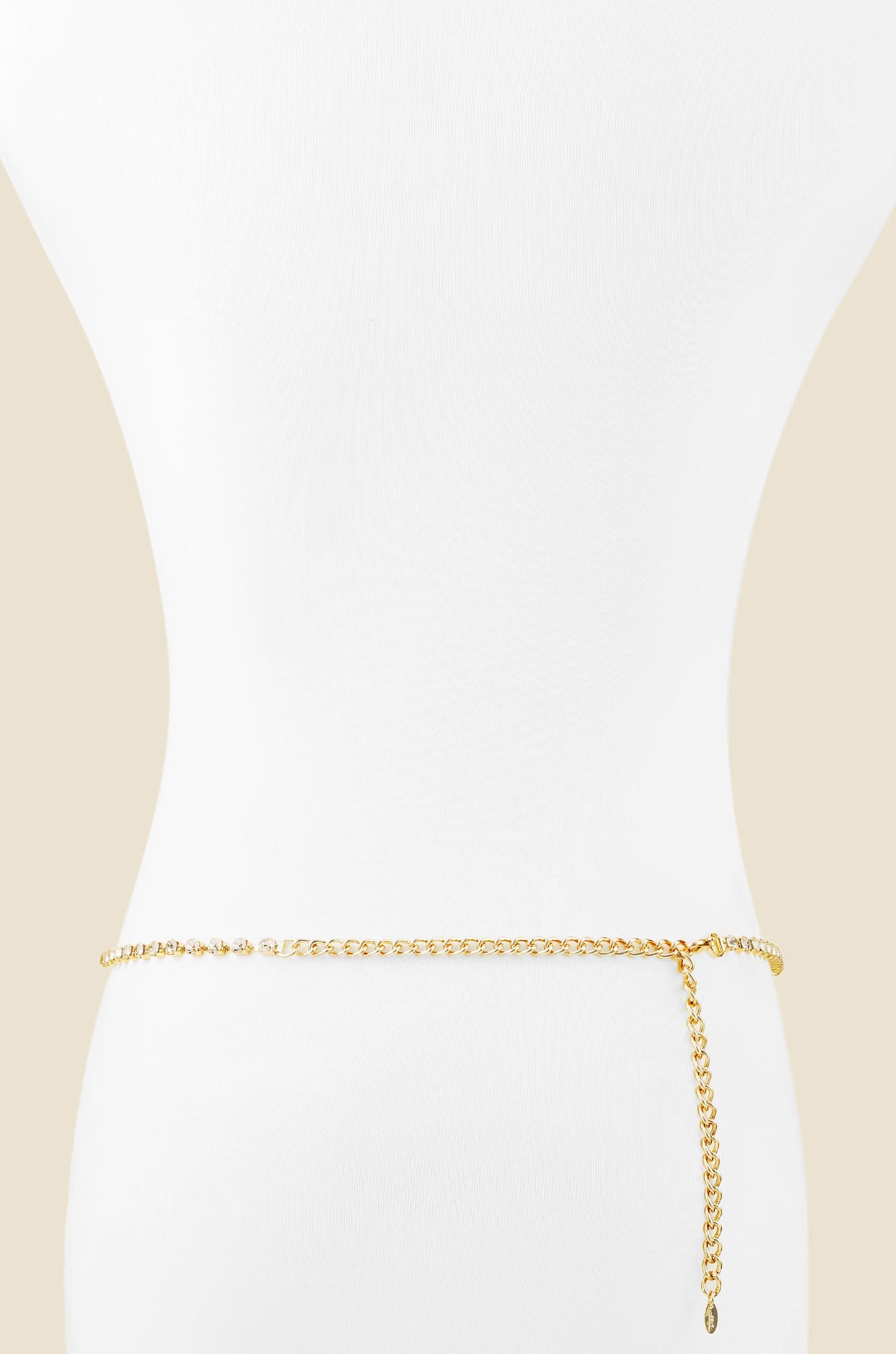 Single Crystal Chain Heart Belt back