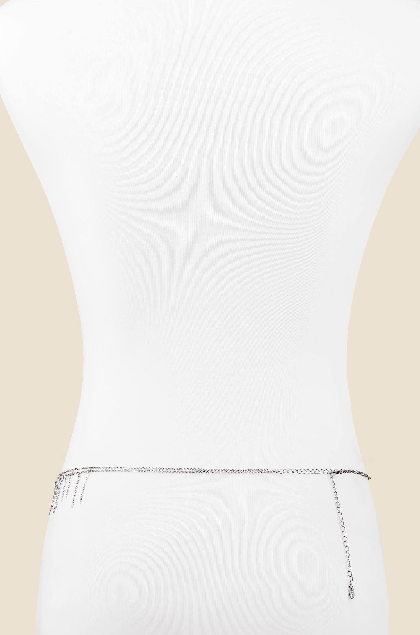 Delicate Fringe Body Chain in Rhodium back