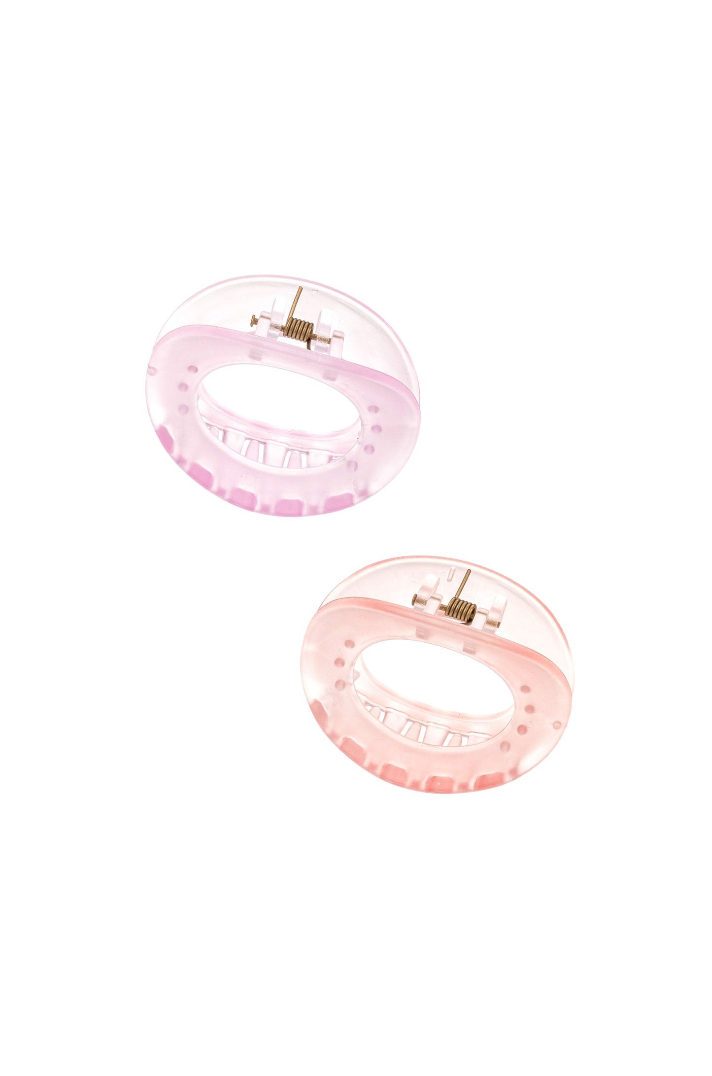 Clear Donut Hair Claw Set white