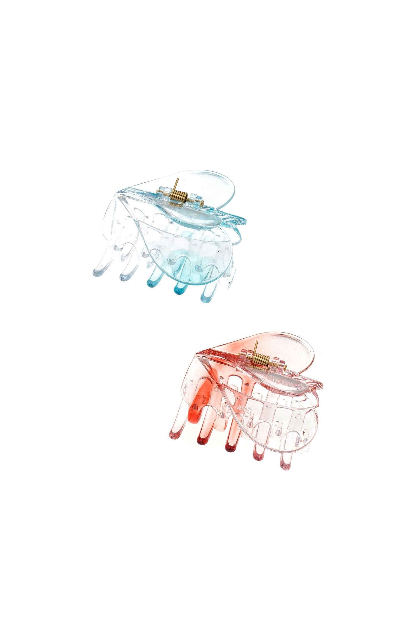 Full Hearts Clear Hair Claw Set on white