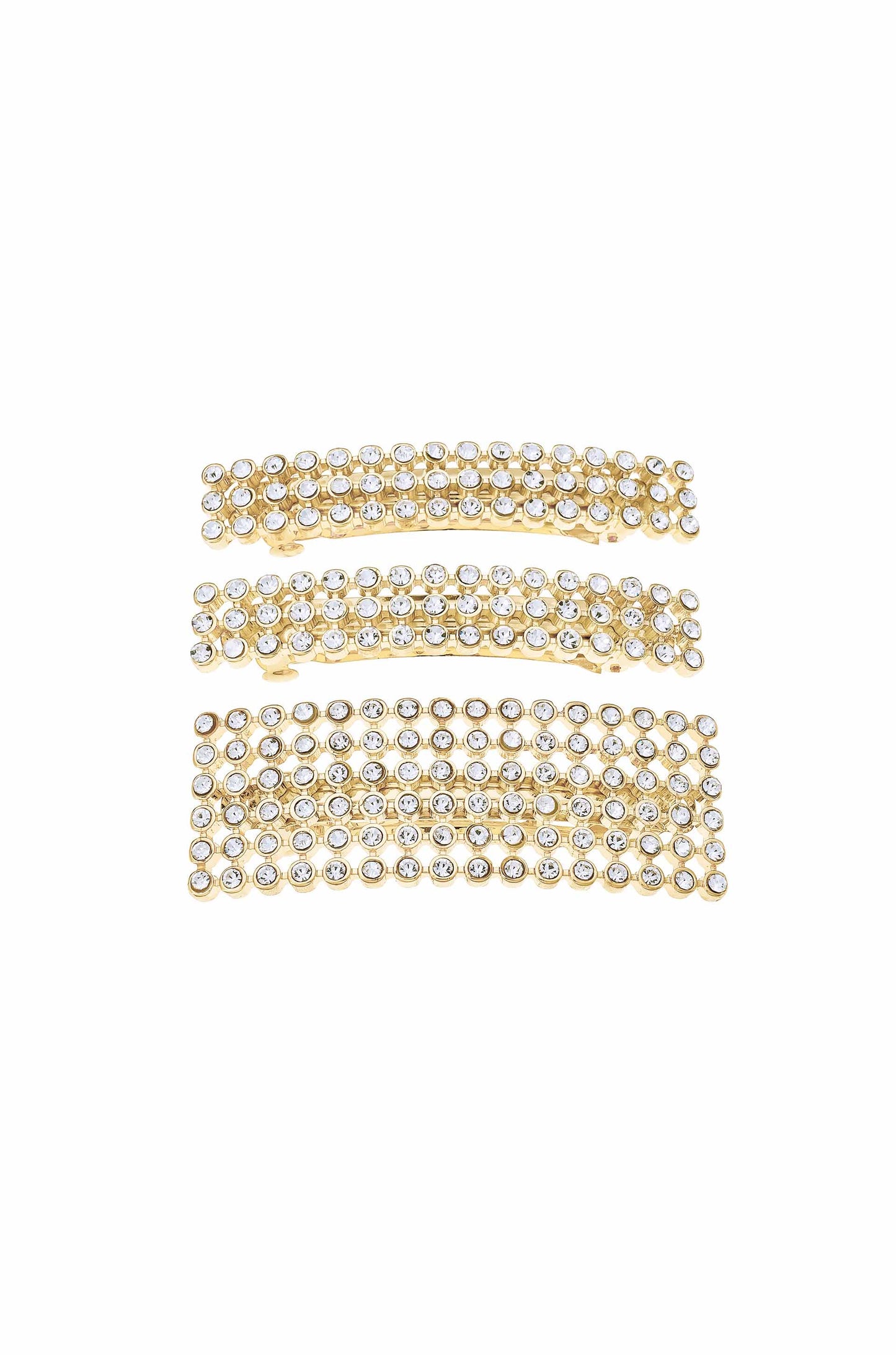 Disco Doll Crystal Barrette Set on white
