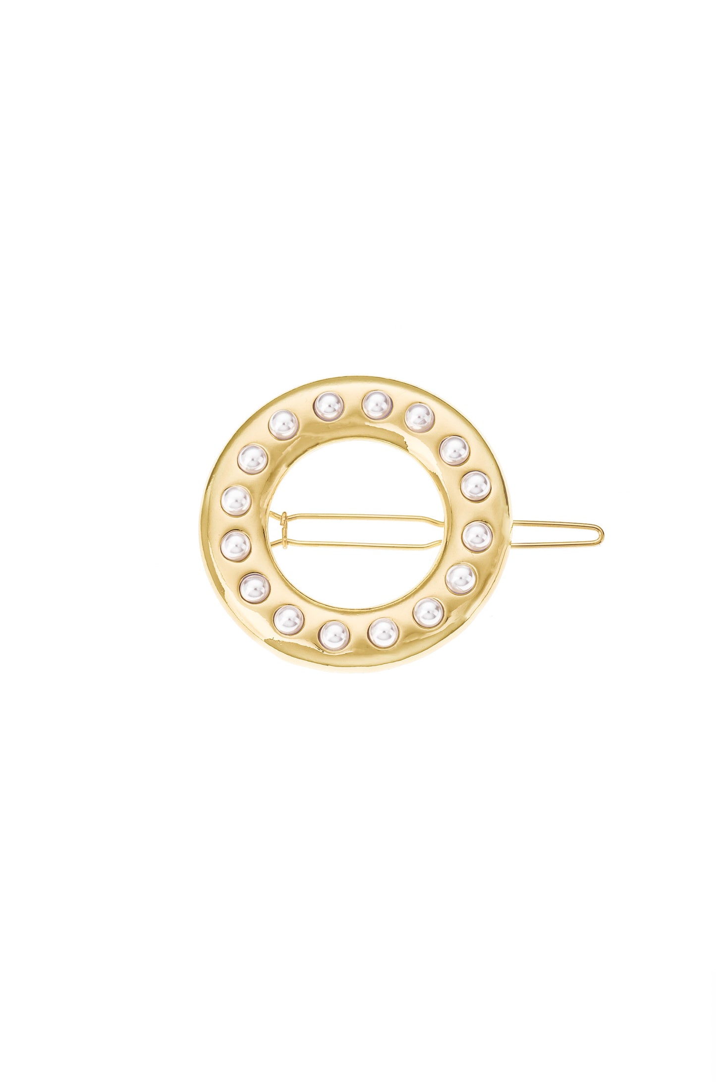 Classic Golden Donut Barrette on white