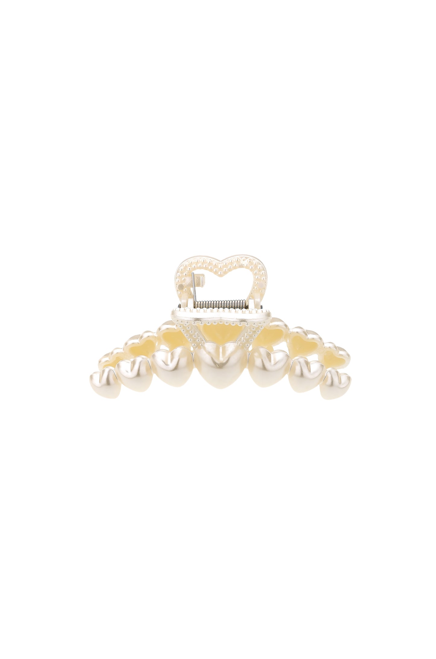 Multi-Heart Pearl Claw Clip on white