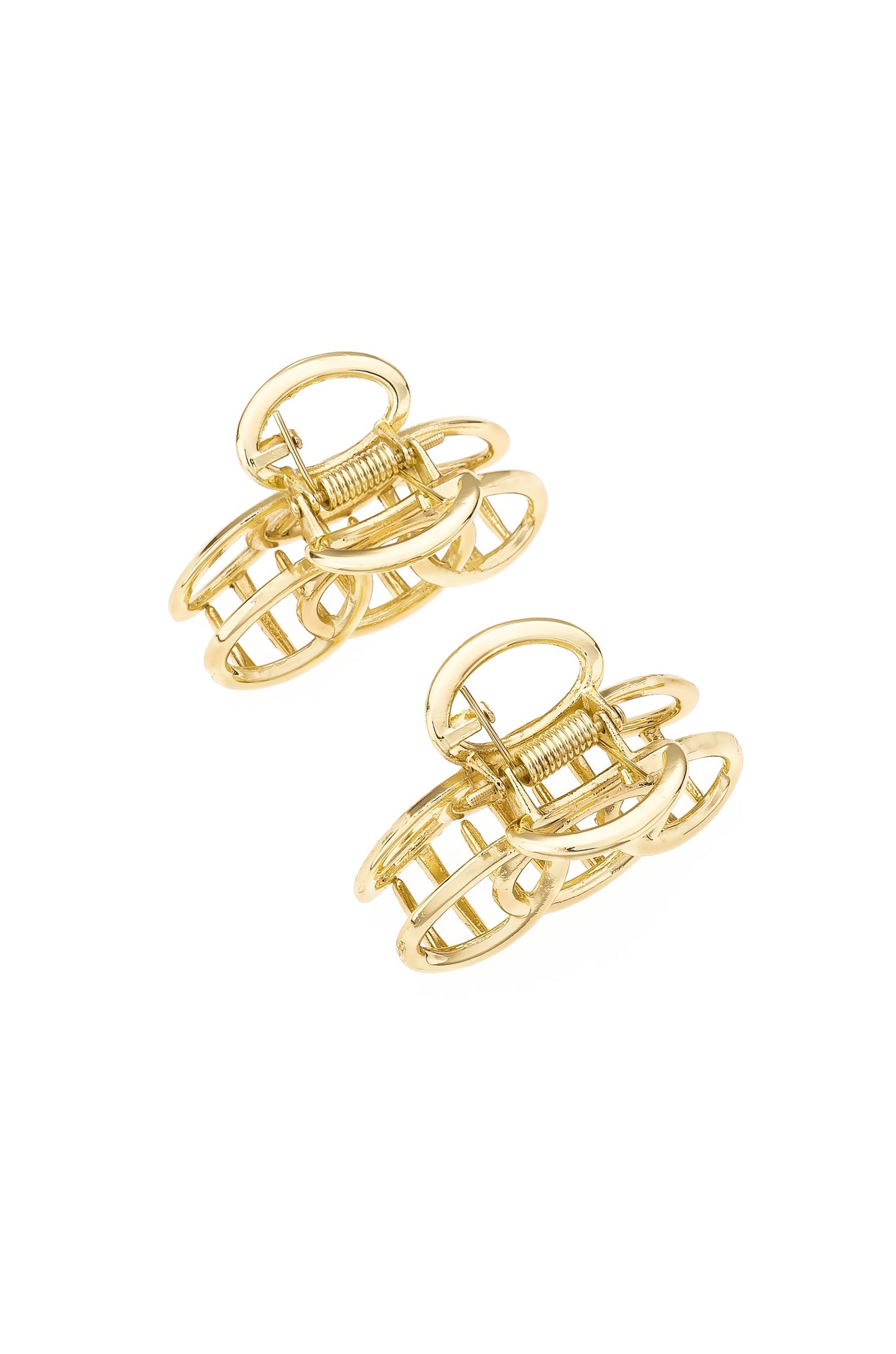 Keep It Simple Gold Hair Clip Set on white top view
