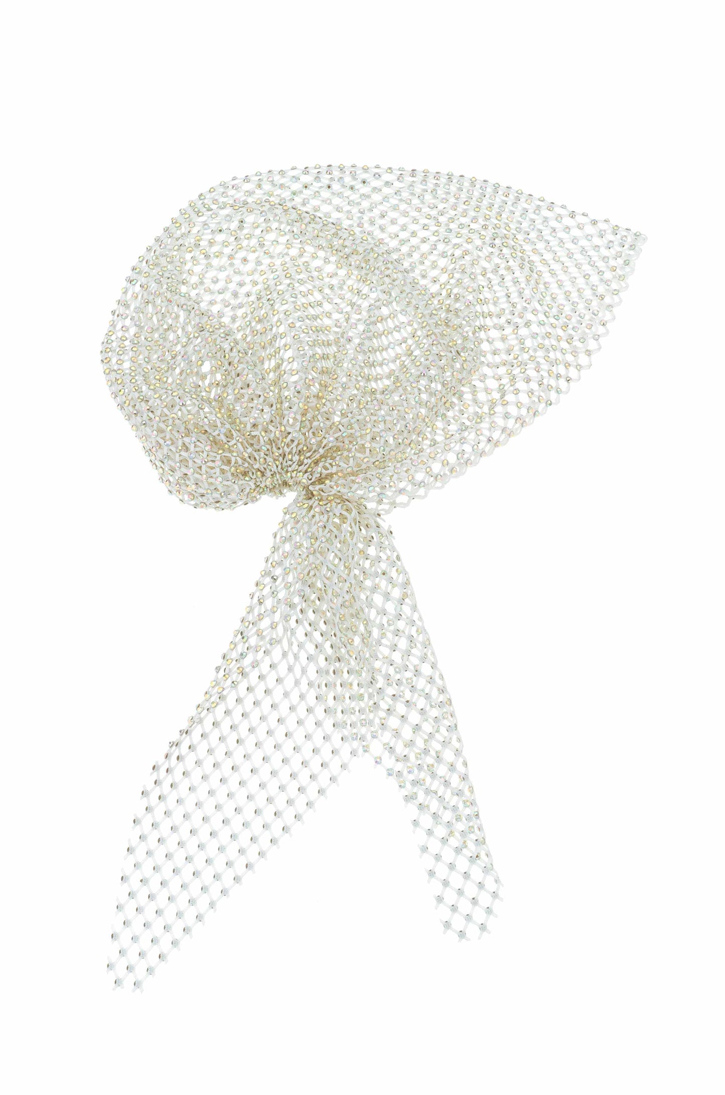 Clear Sparkle Mesh Headpiece on white