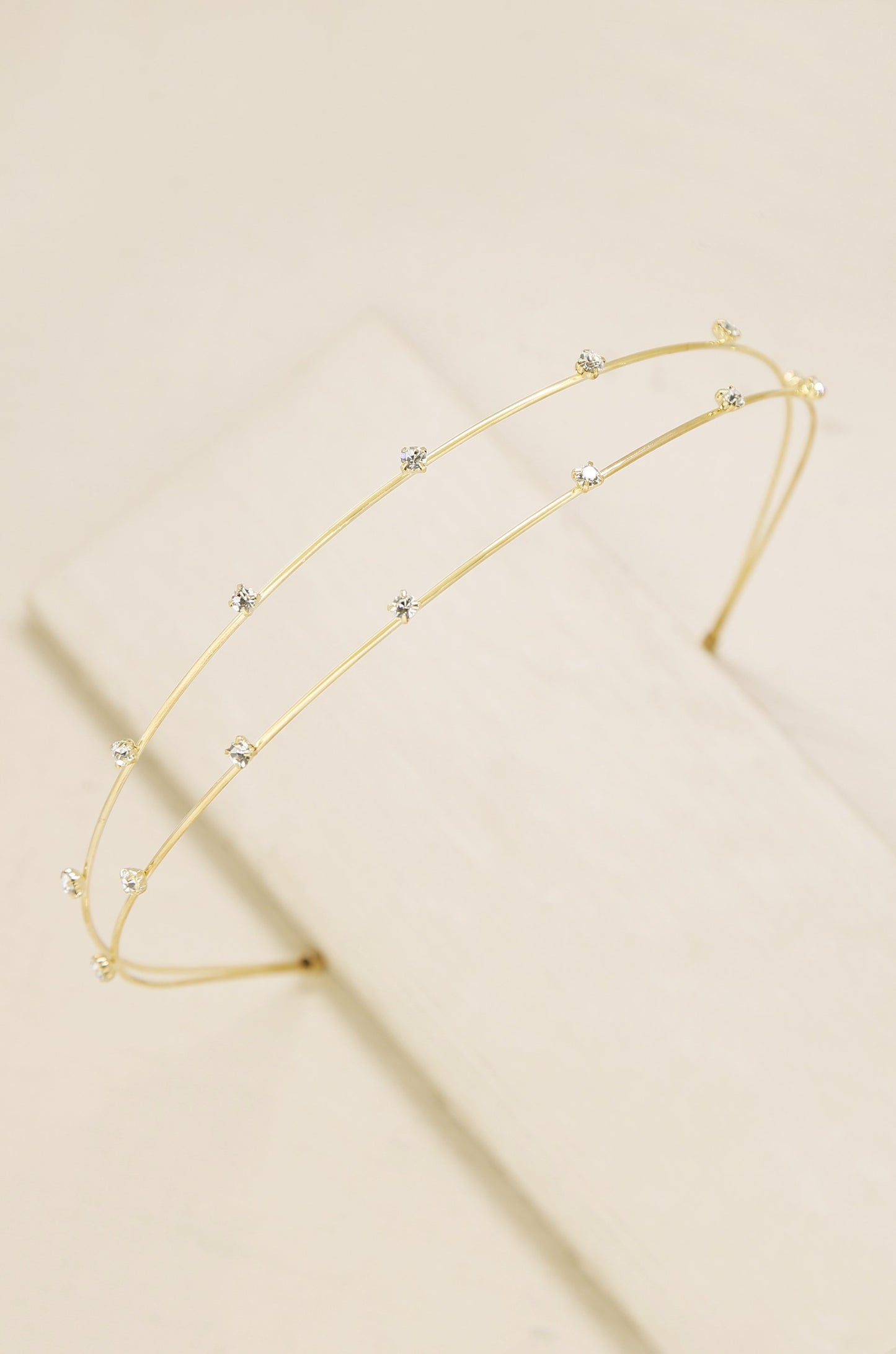 Delicate Crystal Dotted Gold Headband