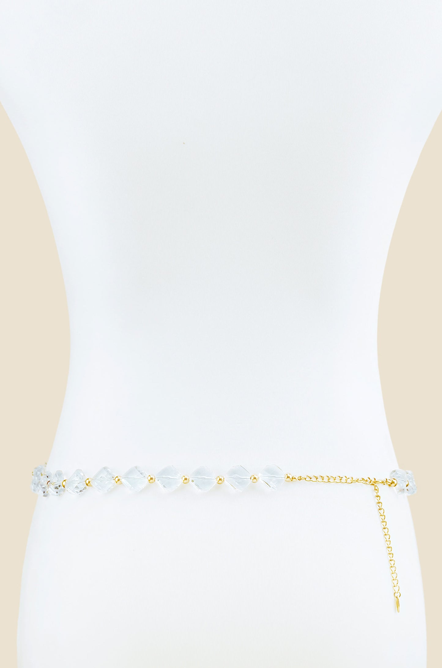 Clear Acrylic Diamond Shape Beaded Belt back