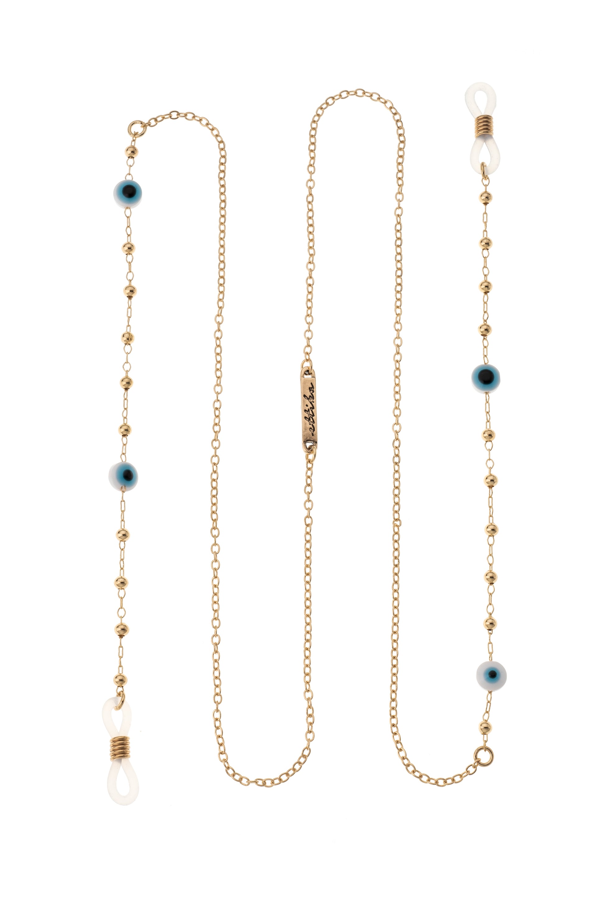 Evil Eye Beaded Glasses Chain on white 2