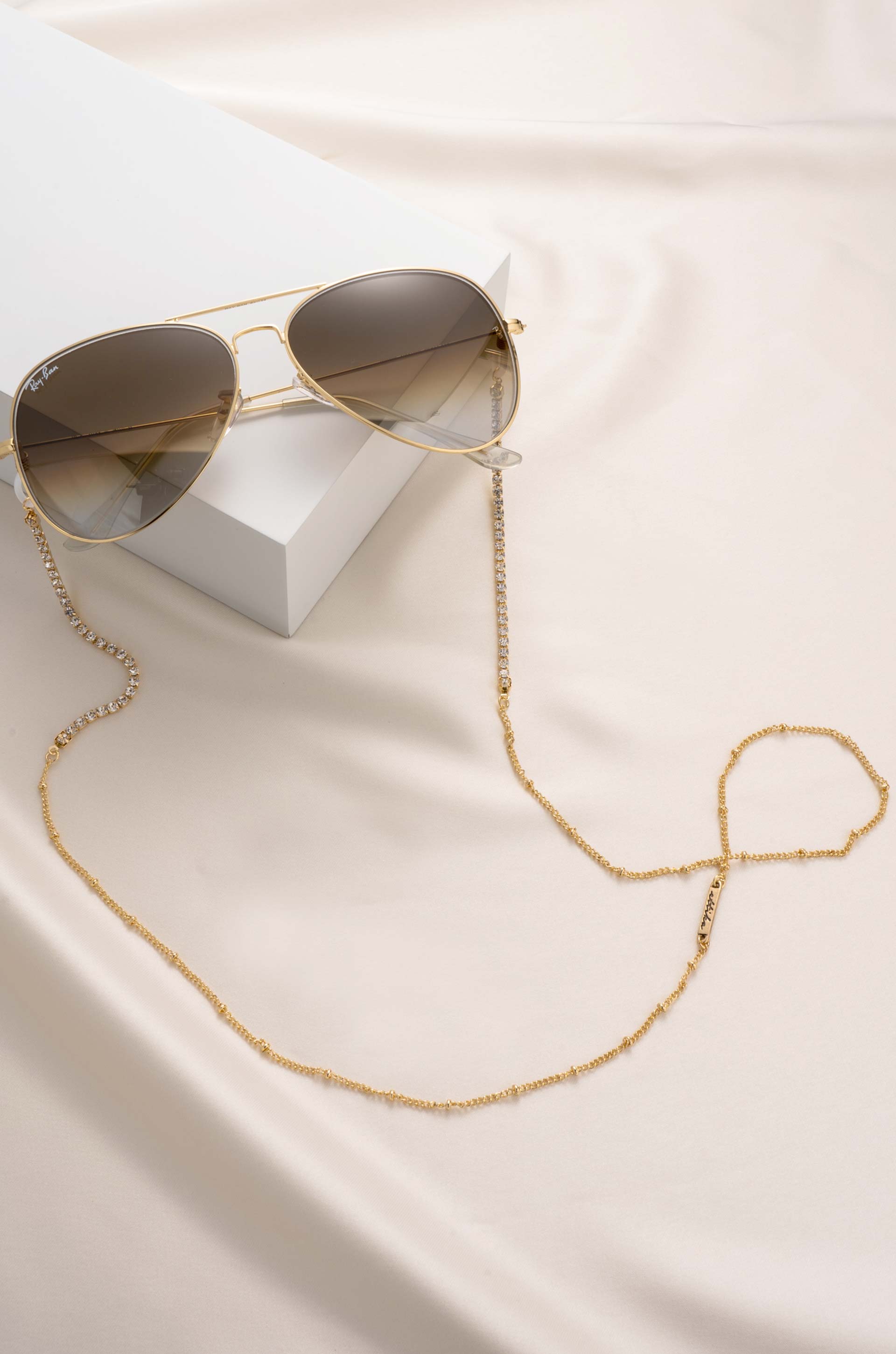 Crystal Shores Glasses Chain on slate