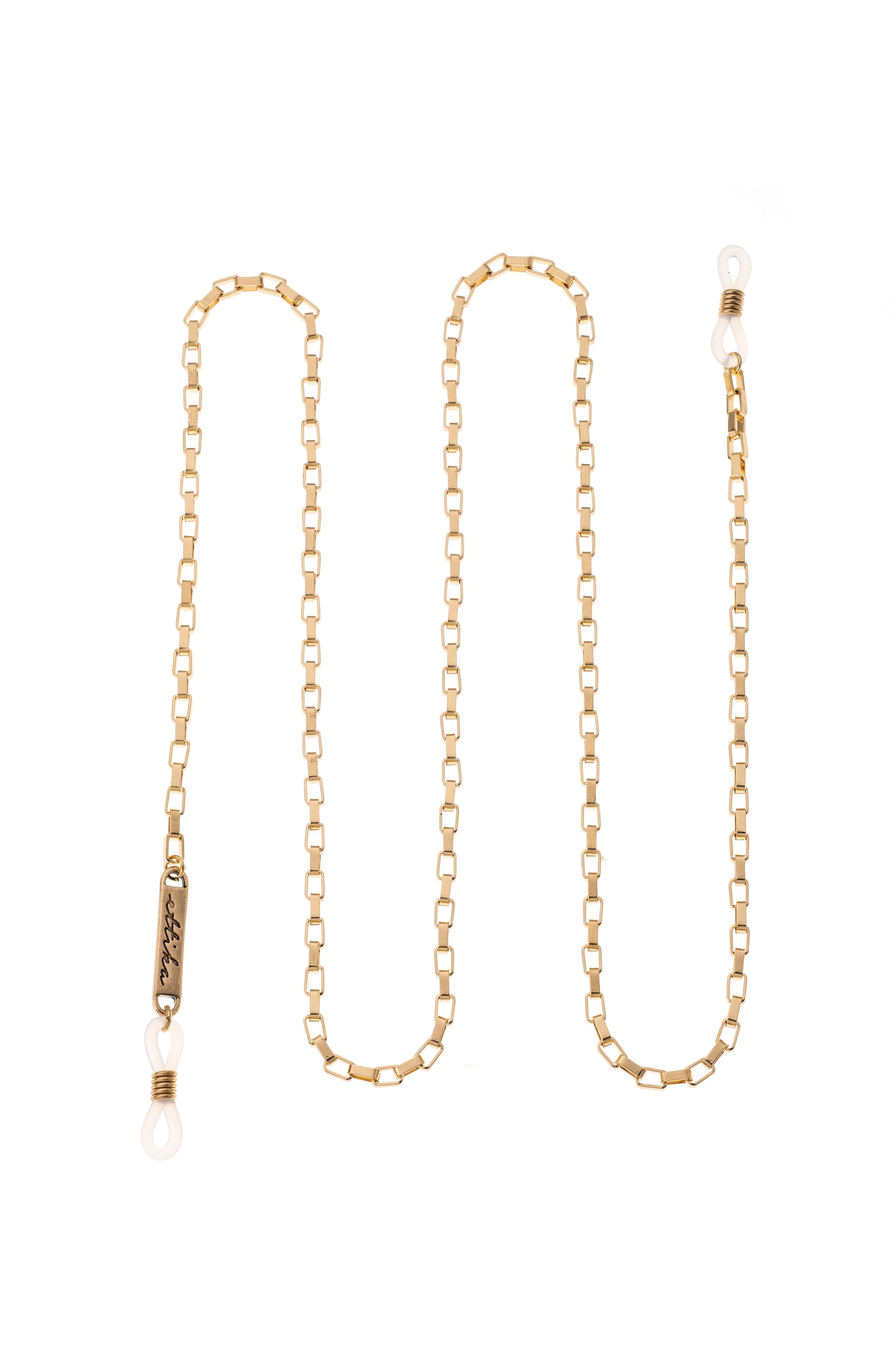 Golden Rays Rectangle Glasses Chain front