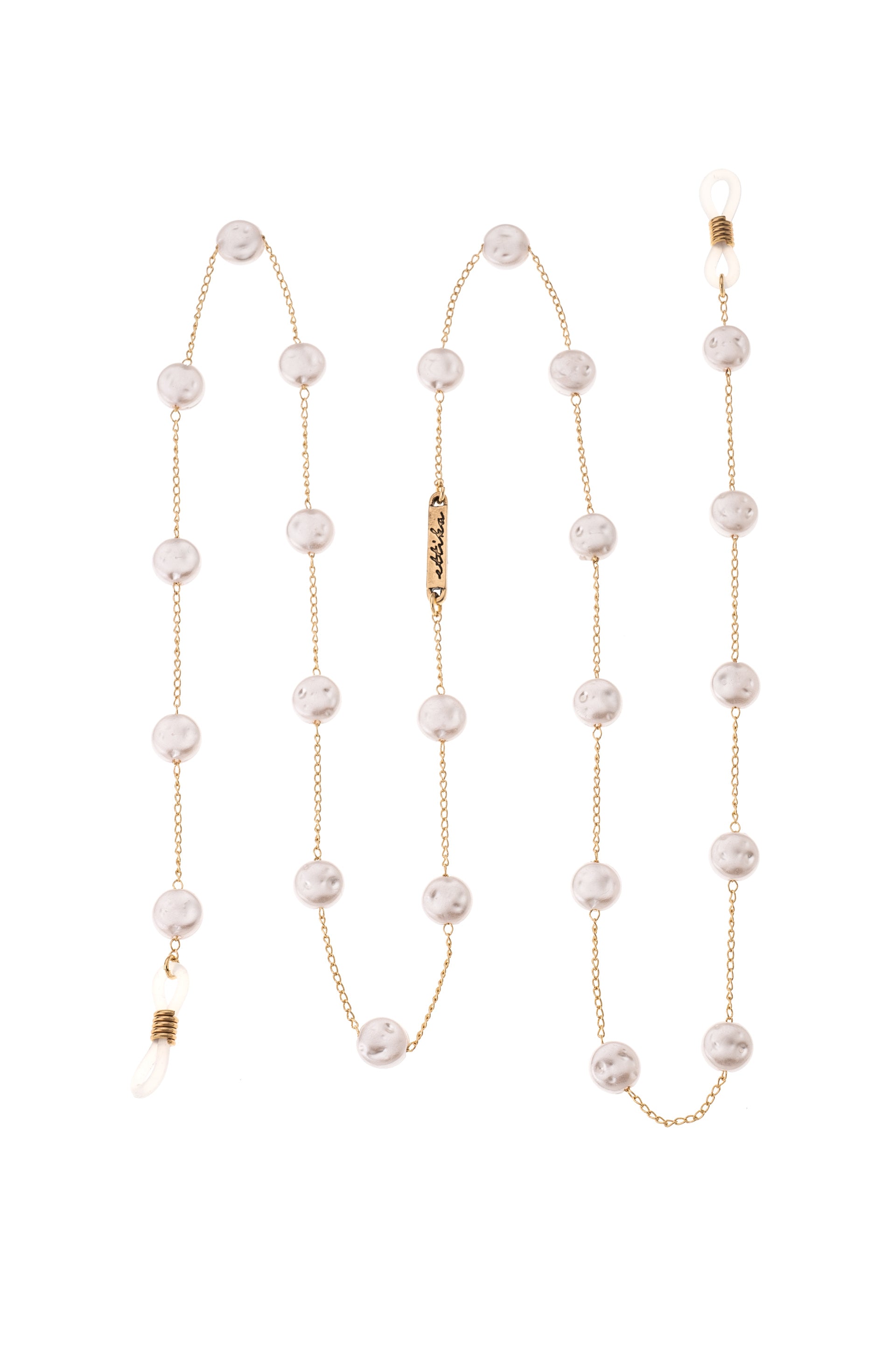 Mermaid Coin Pearls Glasses Chain on white