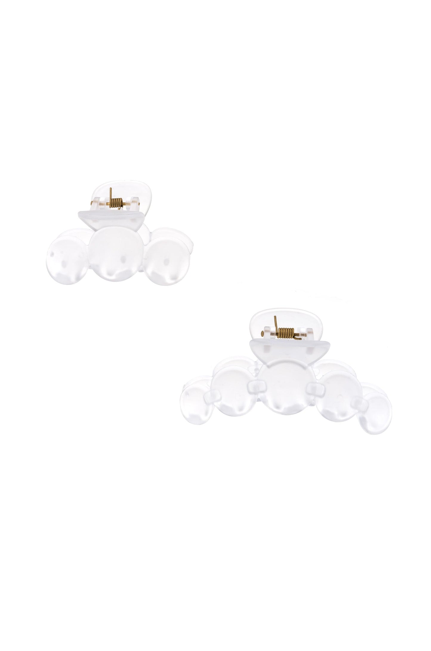 Two Sized Opaque Hair Claw Set white front