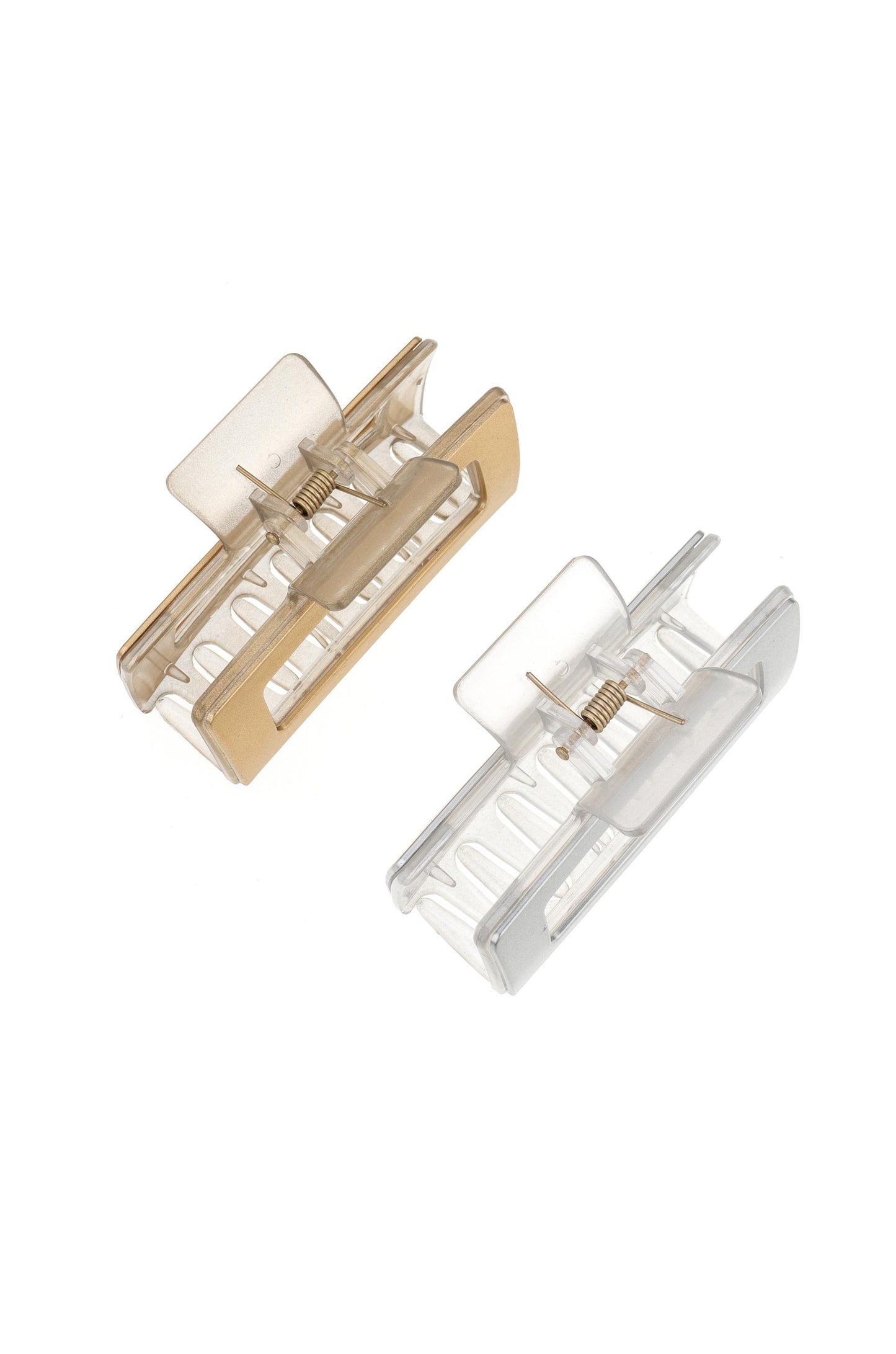 Metallic Rectangle Claw Clip Set on white top