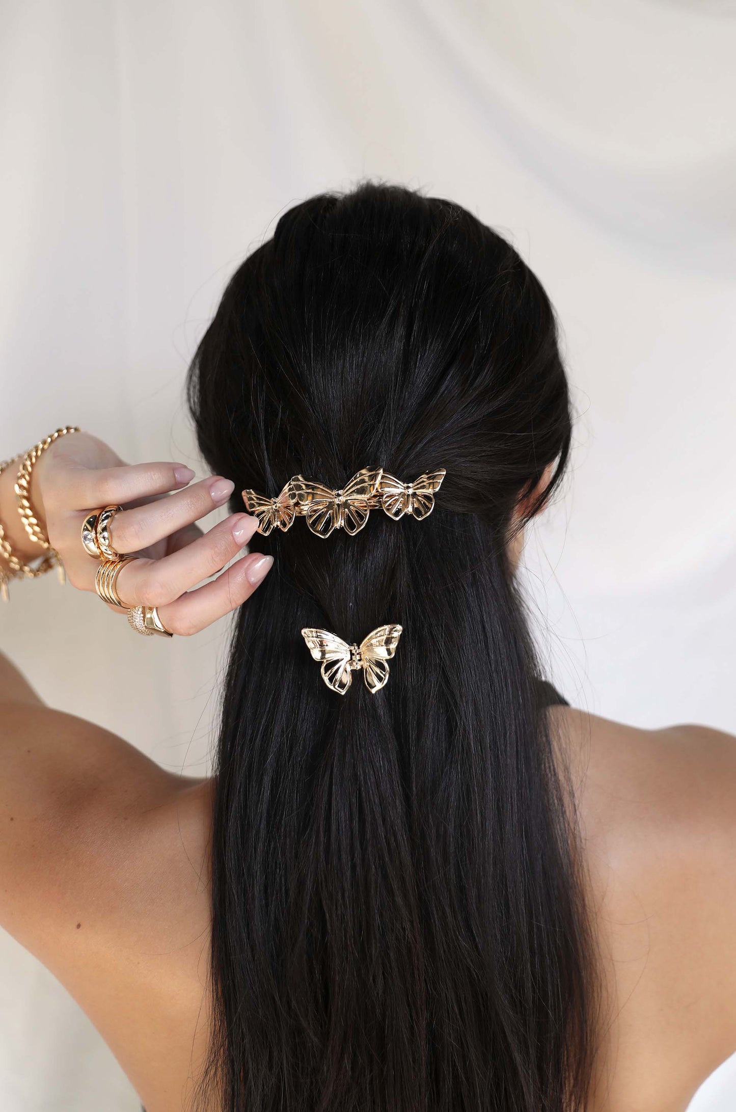 Butterfly Darling Barrette on model