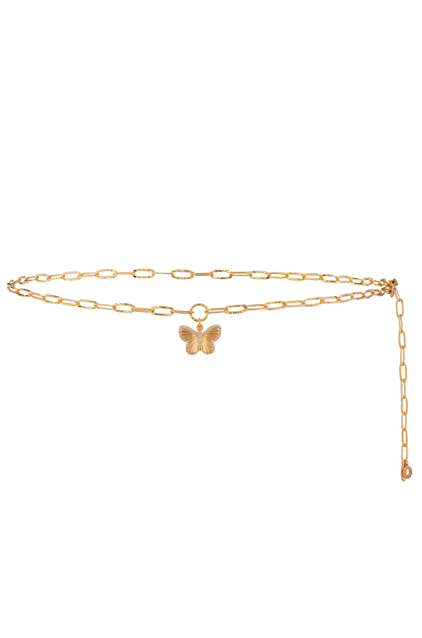 Simplicity Butterfly Belly Chain on white