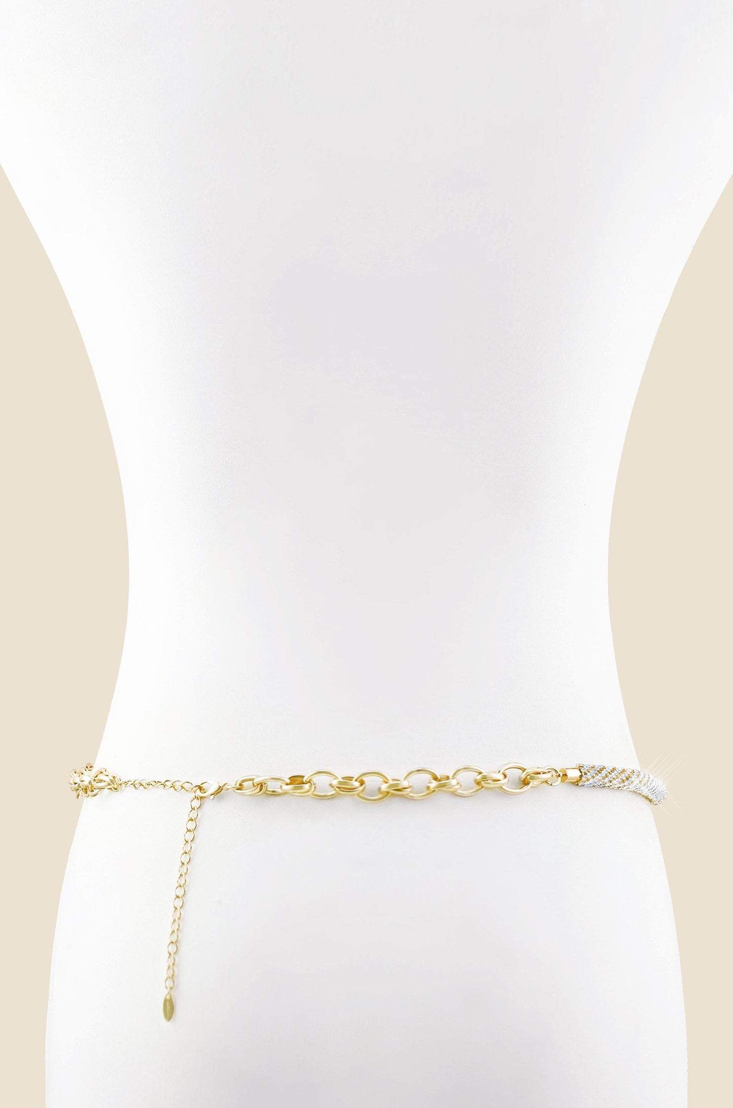 Snake Chain Belt on model back view