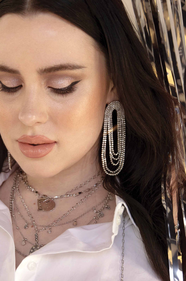 Crystal Drape Fringe Earrings Second