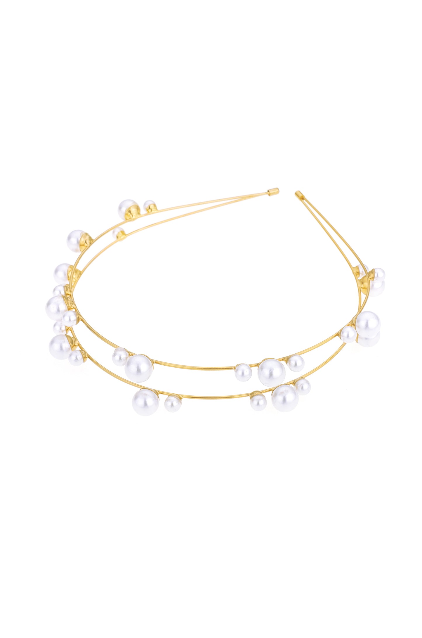 Topped in Pearls Headband on white