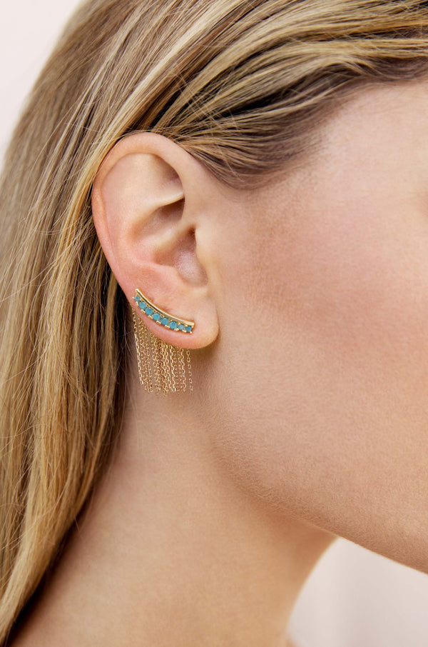 Turquoise Crystal Ear Crawler Second