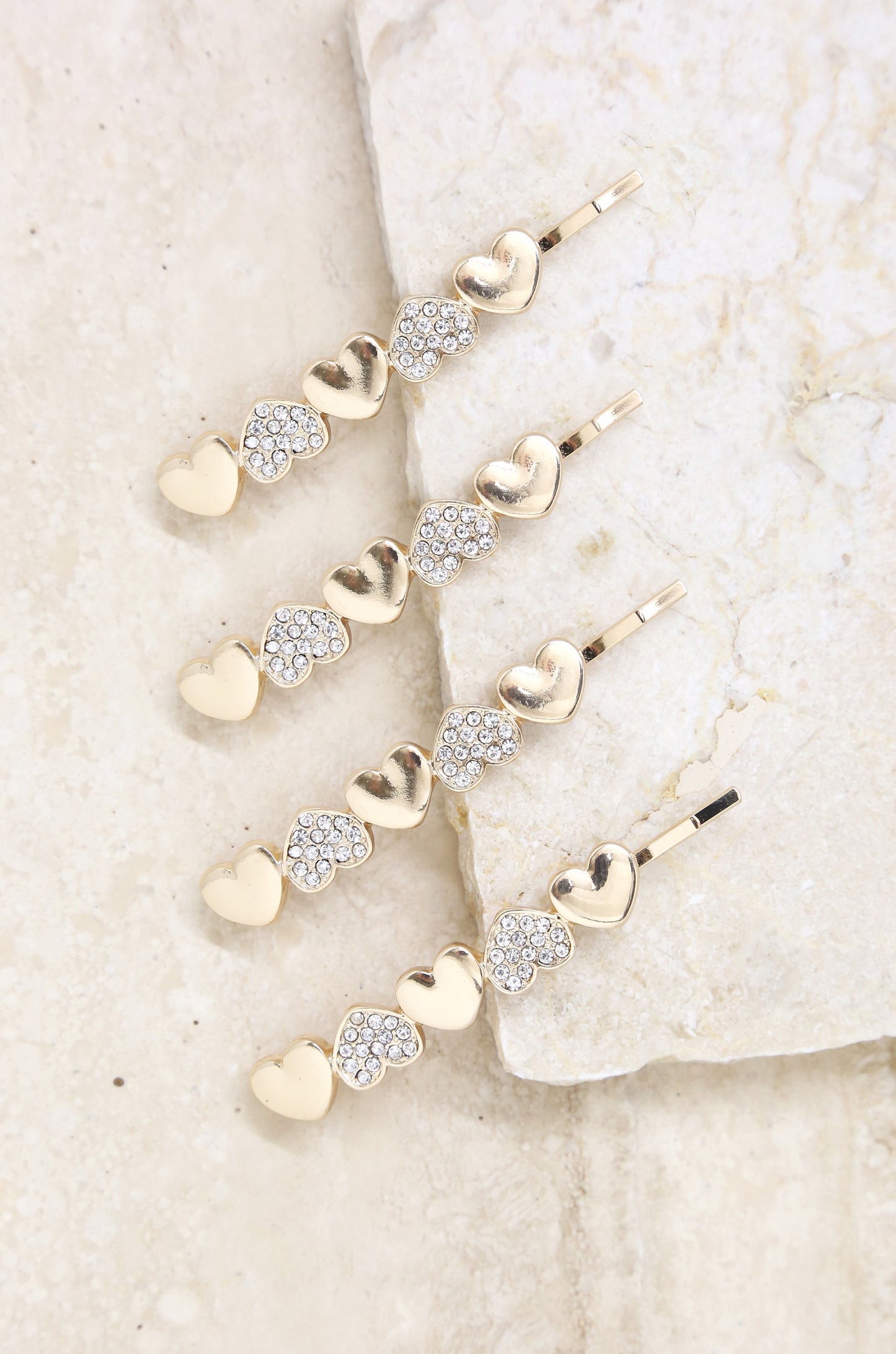 String Me Along Hair Pin Set on slate background