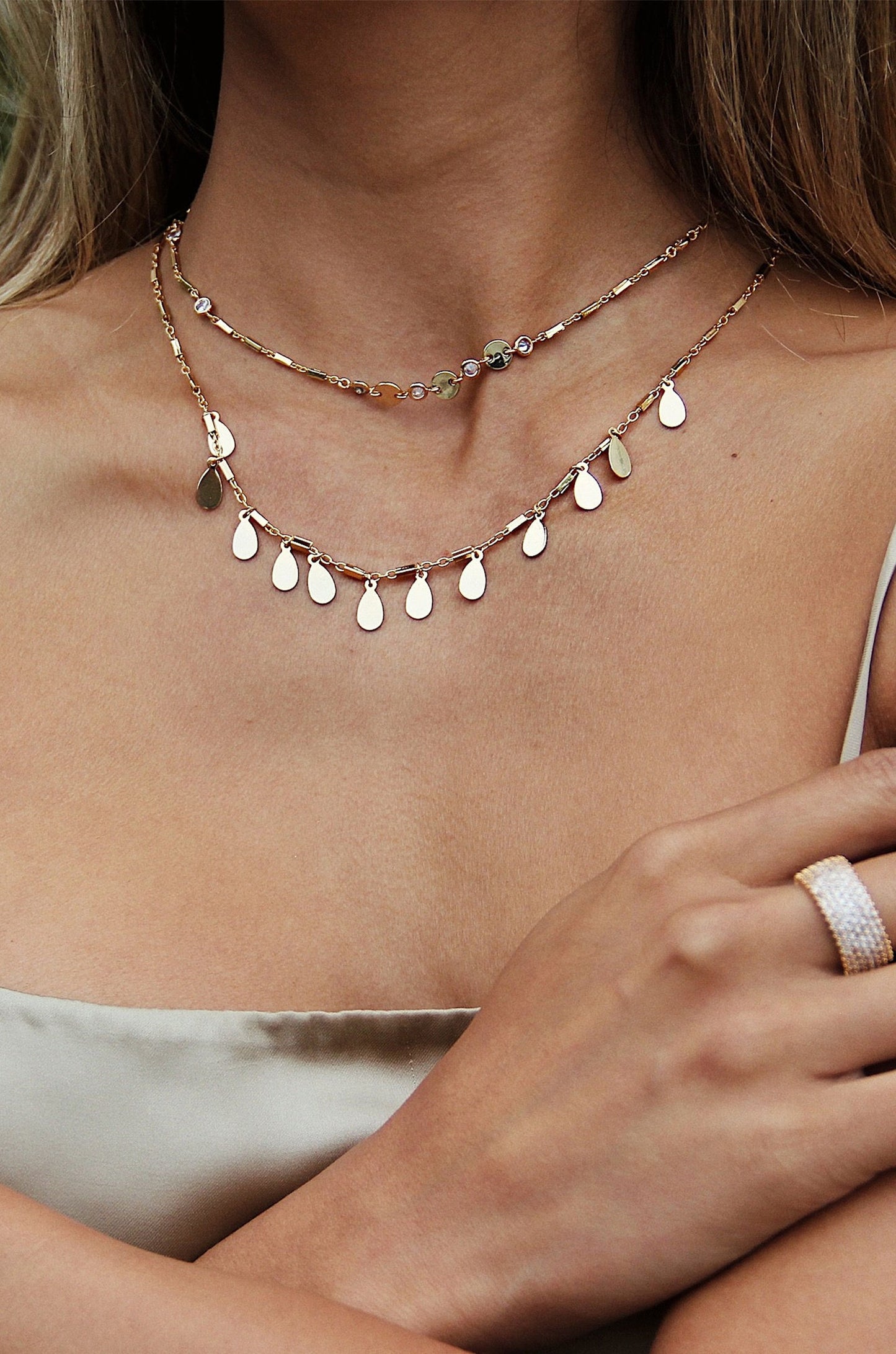 All You Need Layered Necklace Set shown on a model