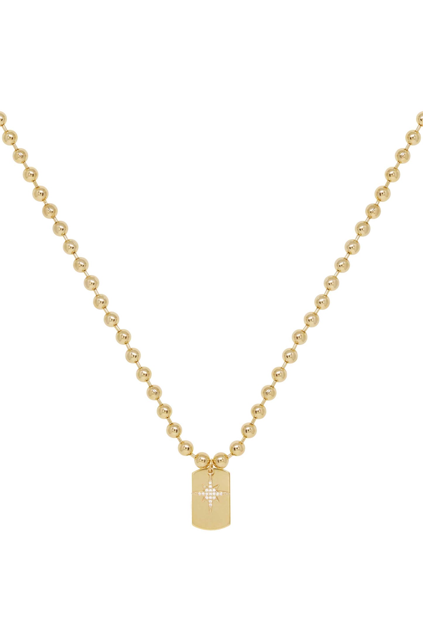 Gold Rush Tag Necklace on white 2