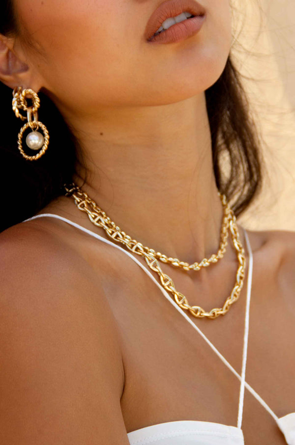 Golden Rays Linked Chain Necklace Set Second